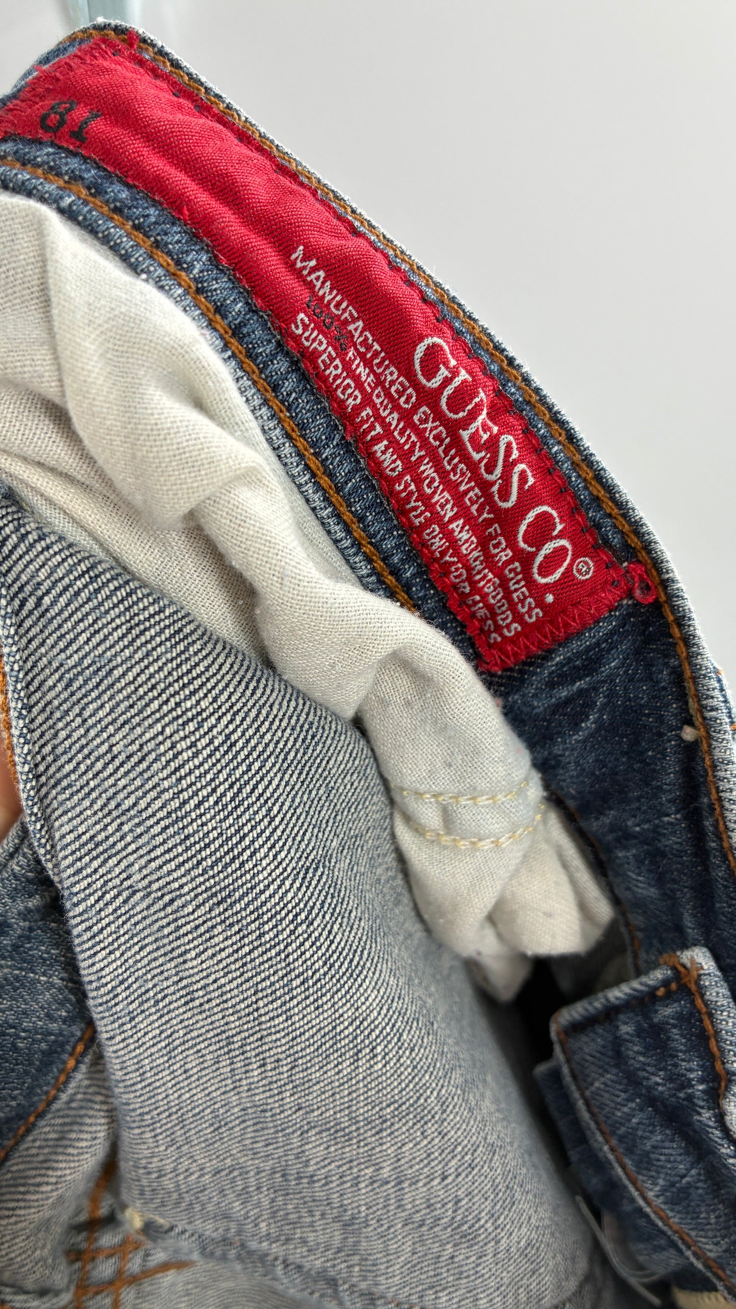 Vintage GUESS Light Wash Kick Flare Jeans (28)