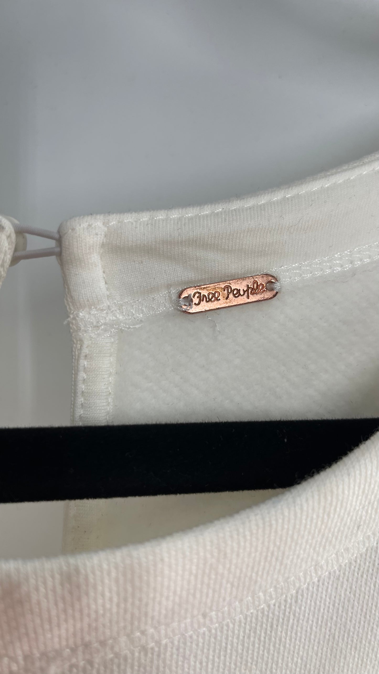 Free People White Sleeveless Jersey Mini Dress (Medium)