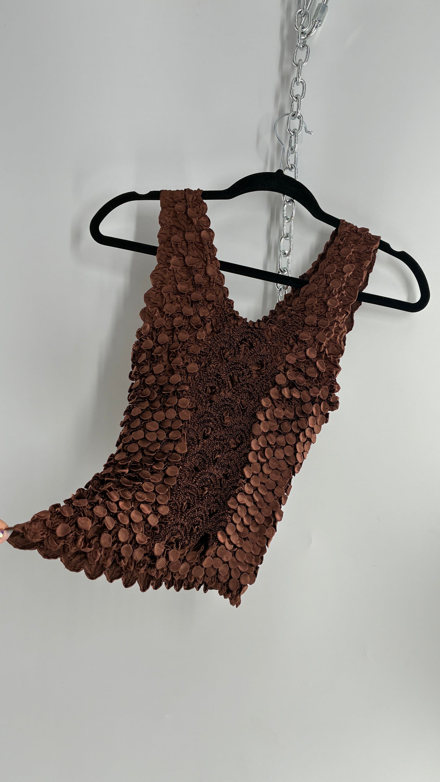 Vintage 1990s Brown Textured Popcorn Camisole (OS)