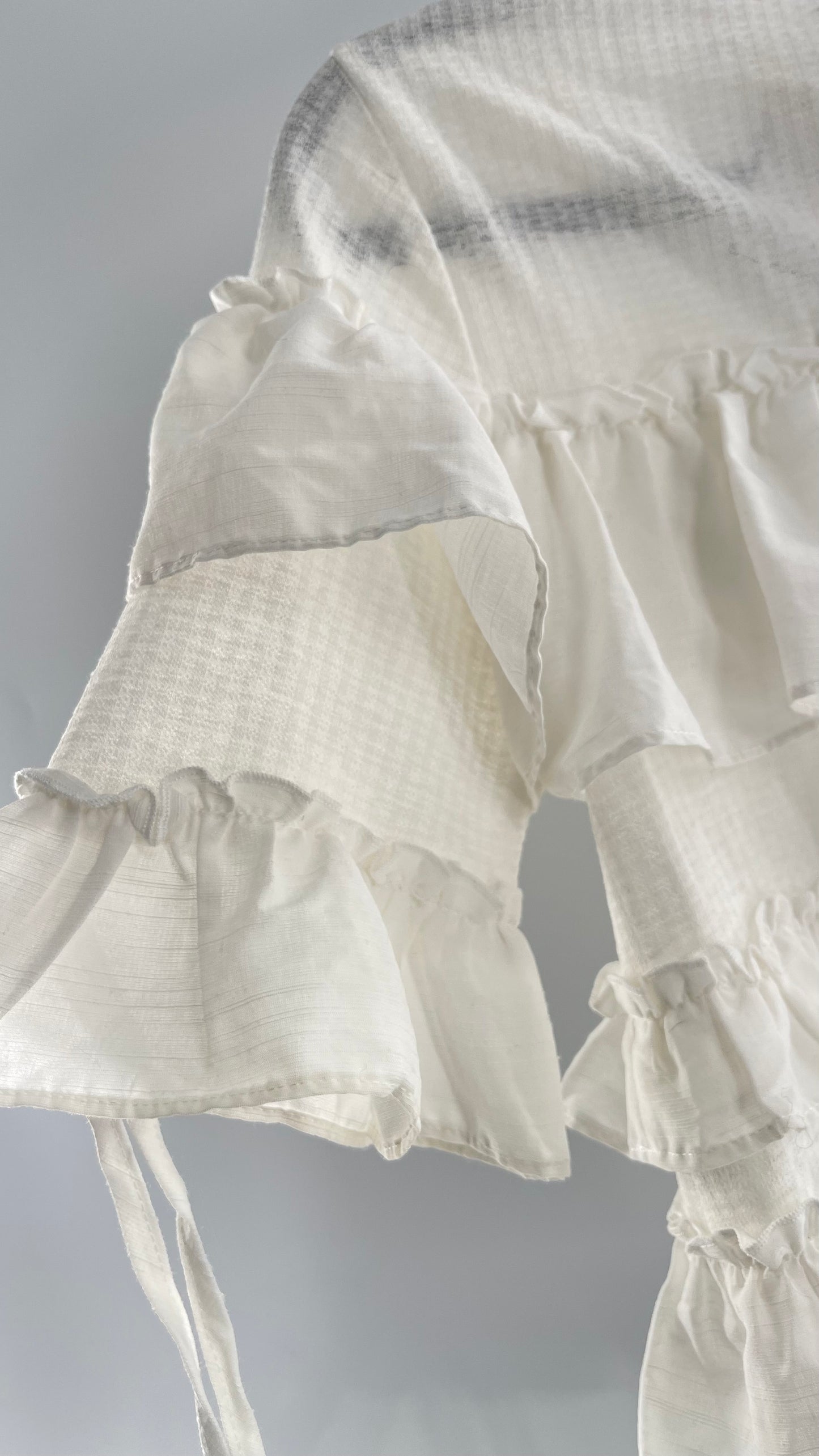For Love and Lemons English Factory White Ruffle Cloud Blouse with Tags Attached (XS)
