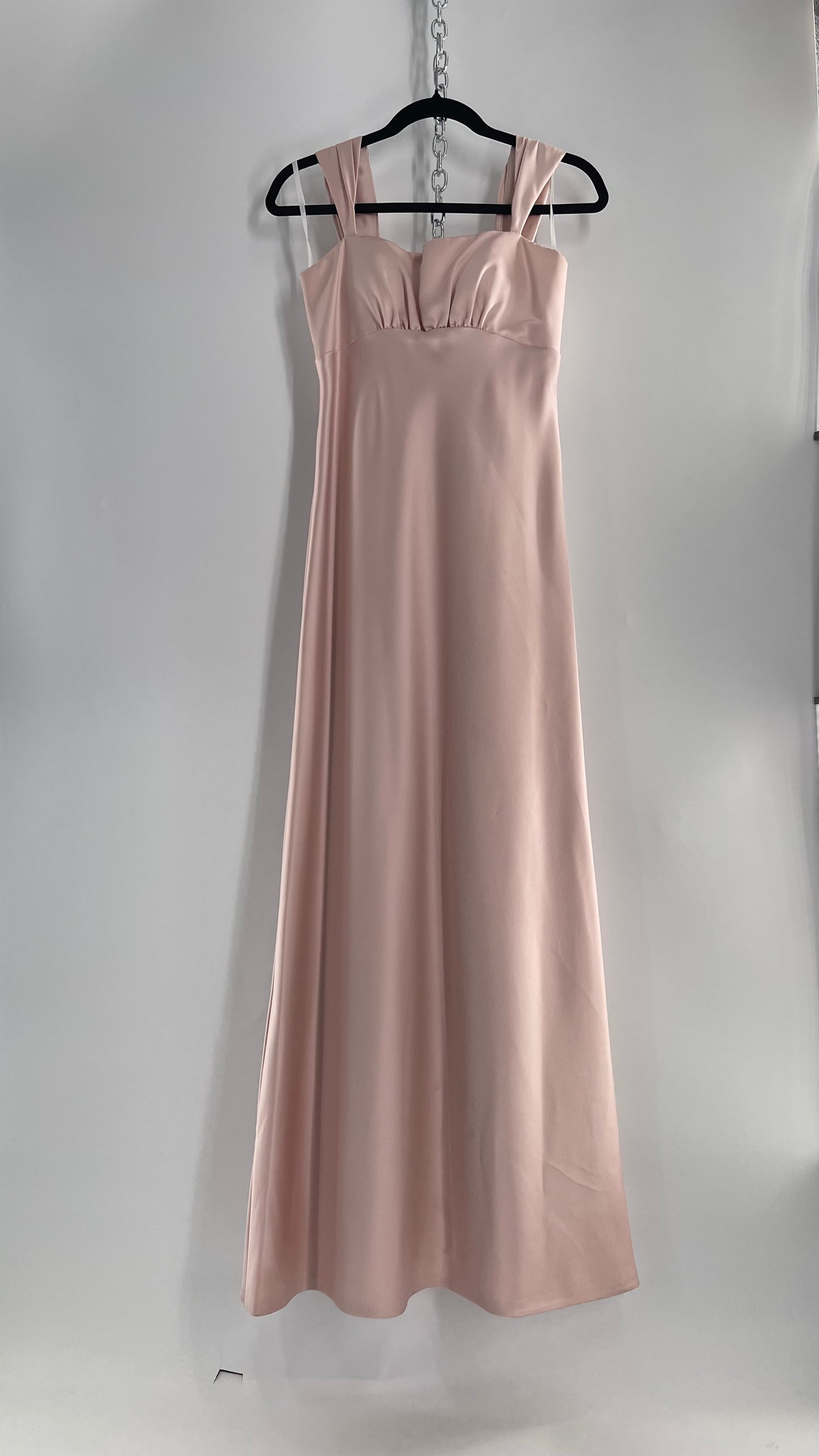 Vintage Alvina Valenta 1990s Classic Pink Drape Shoulder Dress (10)(Medium)