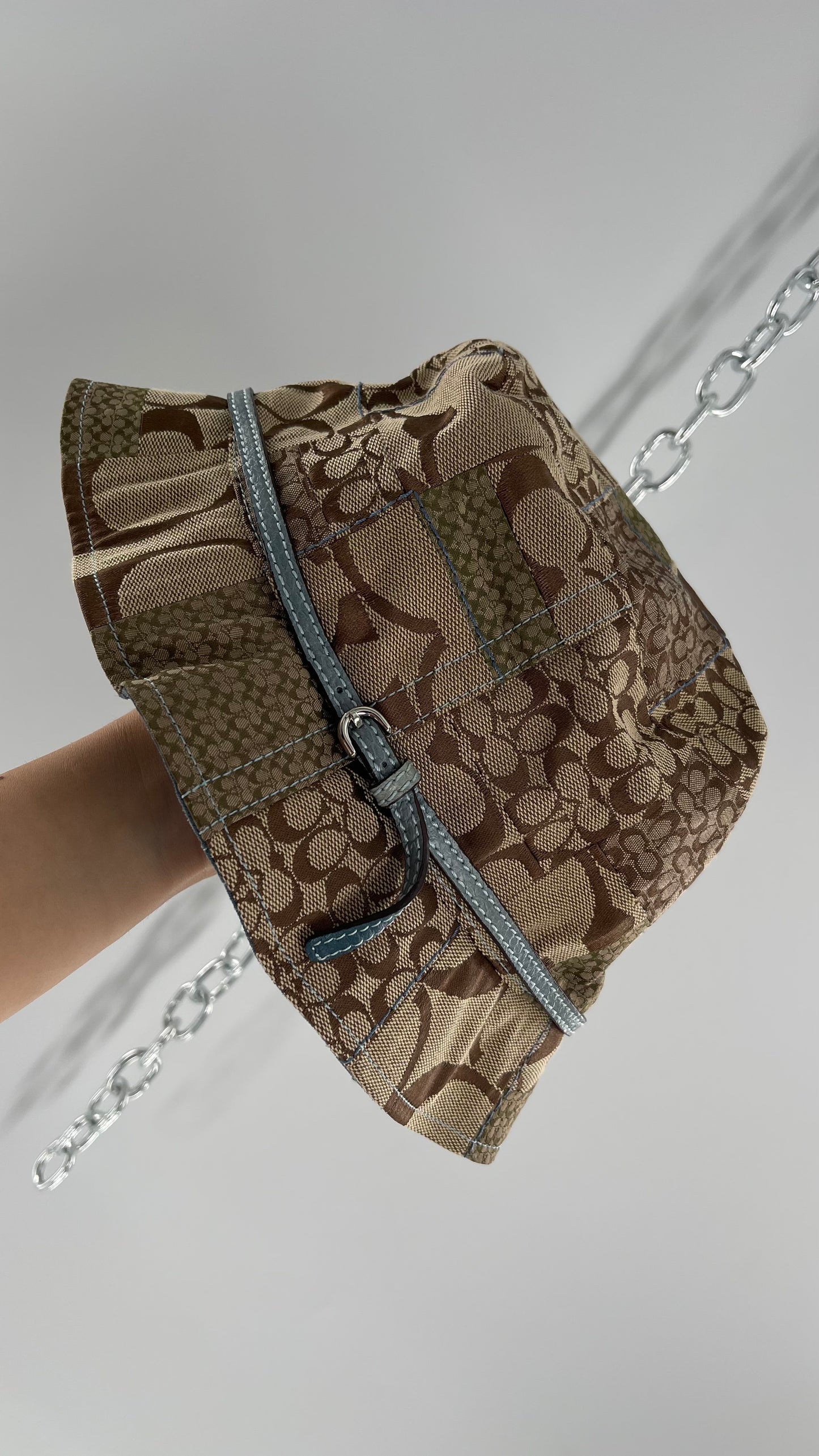 Vintage Coach Logo Patchwork Bucket Hat (Small)