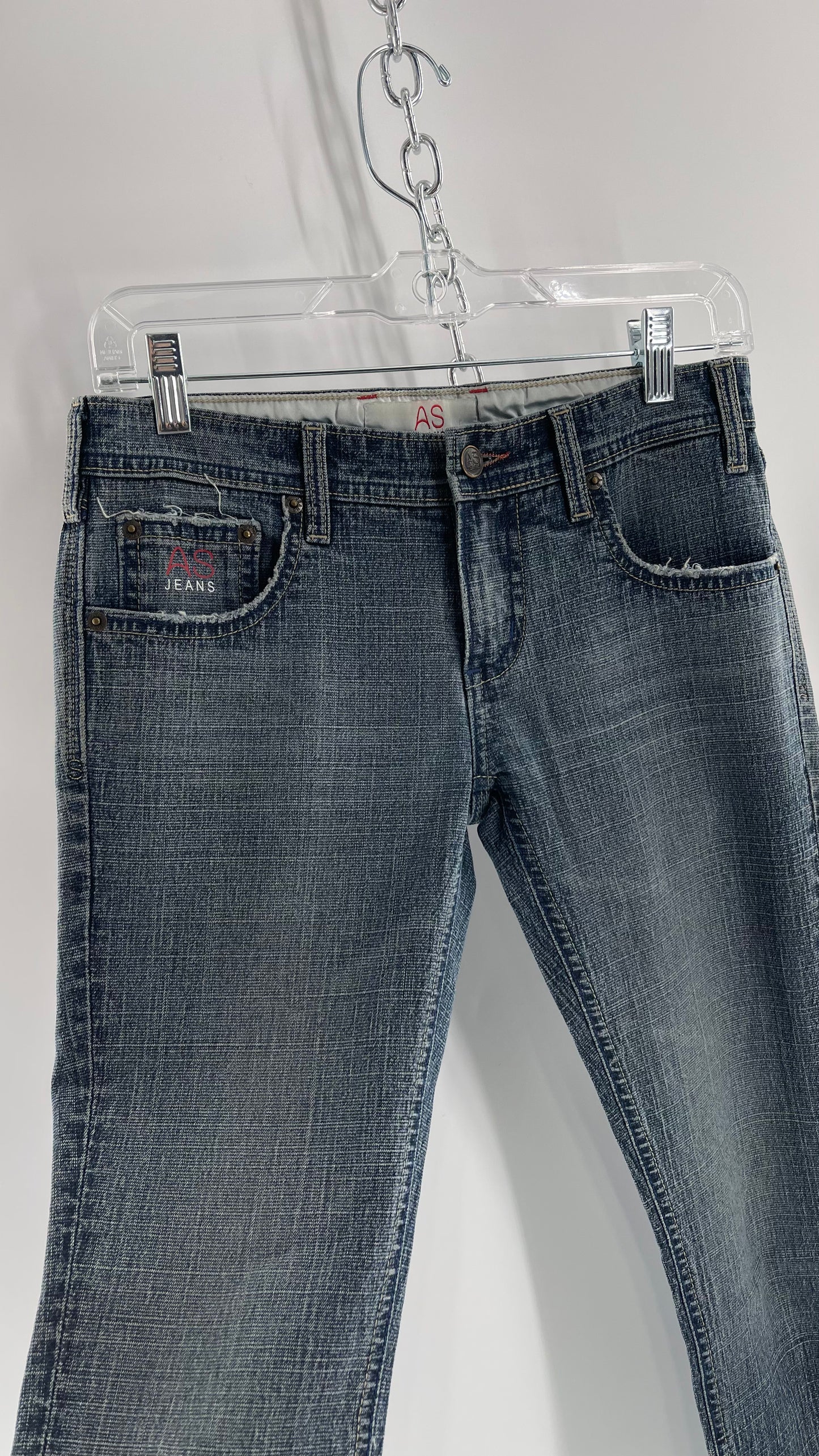 Vintage Smart AS JEANS Light Wash with Silver Metallic Female Posing Silhouette and Paulina Field Embroidery (28)
