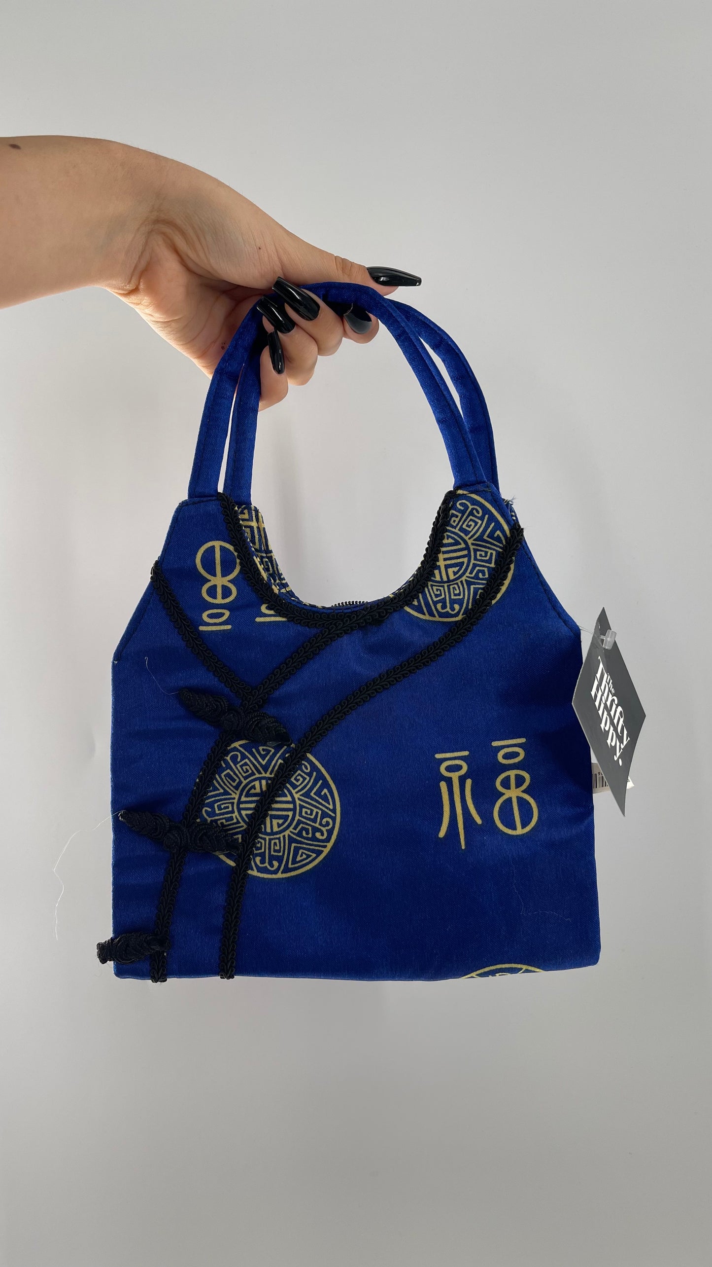 Royal Blue Satin Kimono Mini Purse