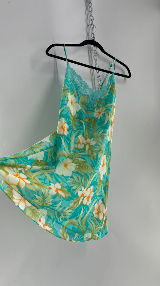 Vintage Valerie Stevens Sheer Tropical Camisole Dress (Large)