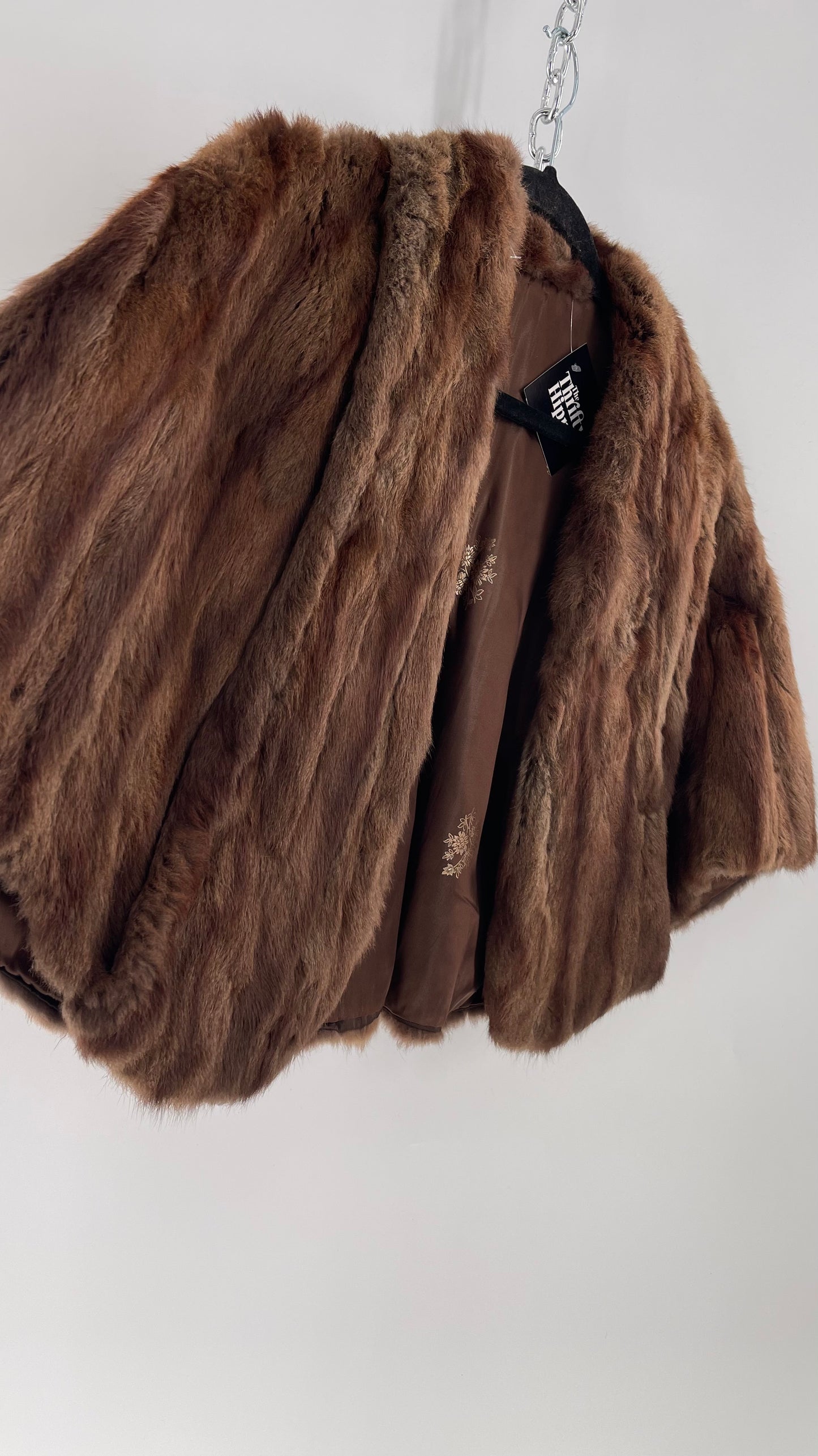 Vintage Brown Multi-toned Cape (One Size)