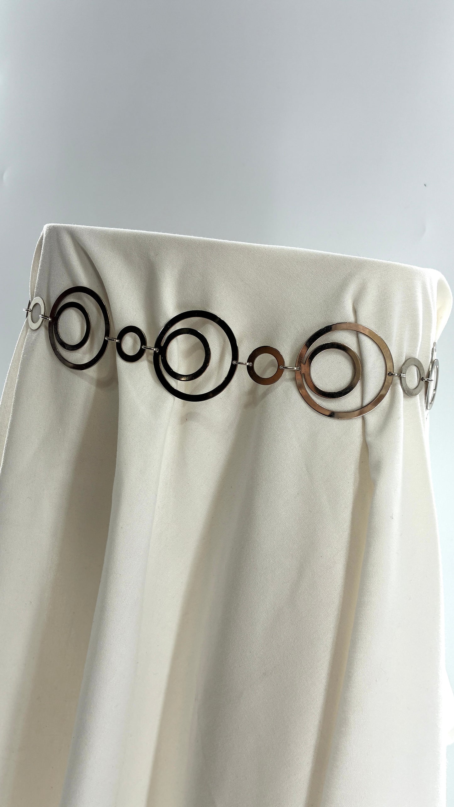 Vintage Disco Style Metal Circle Belt