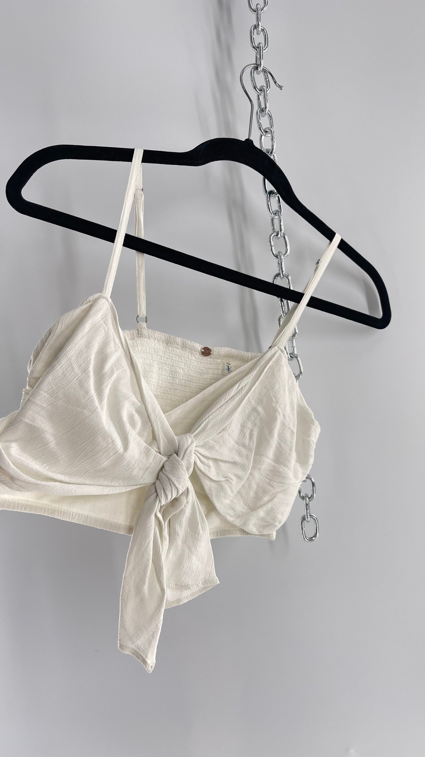 Free People Tie Bust Cropped Tank (Medium)