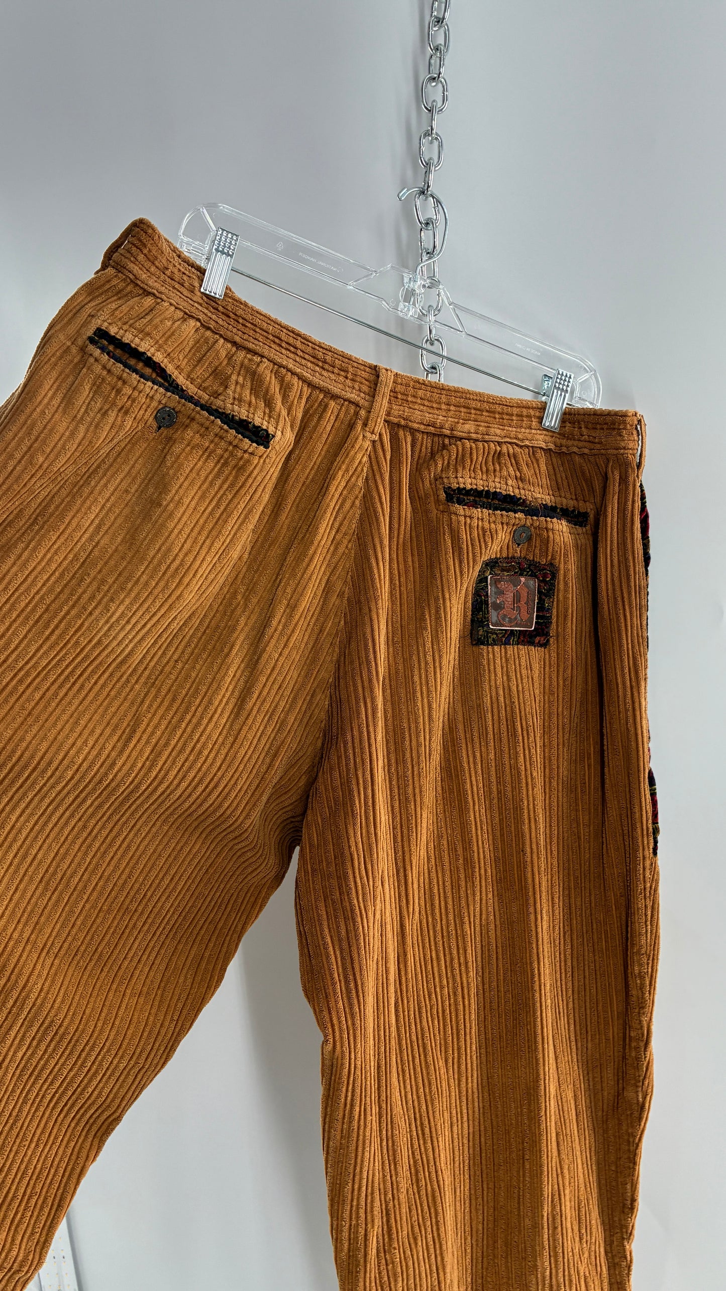 Vintage Men’s 1980s ROCOCO Le Parisien Corduroy Patchwork Pants (Medium)