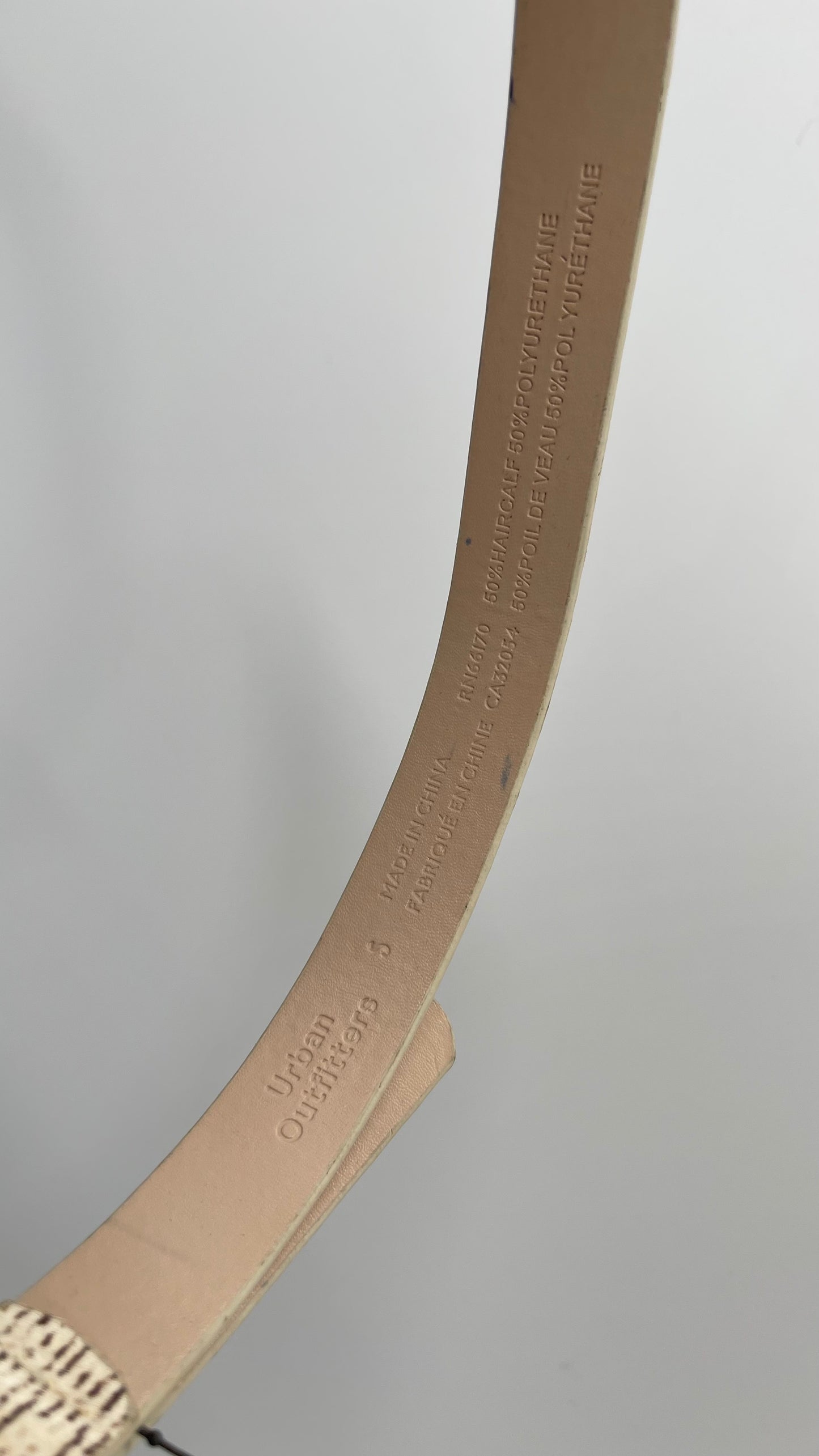 Urban Outfitters Calf Hair Beige Skinny Belt (Small)