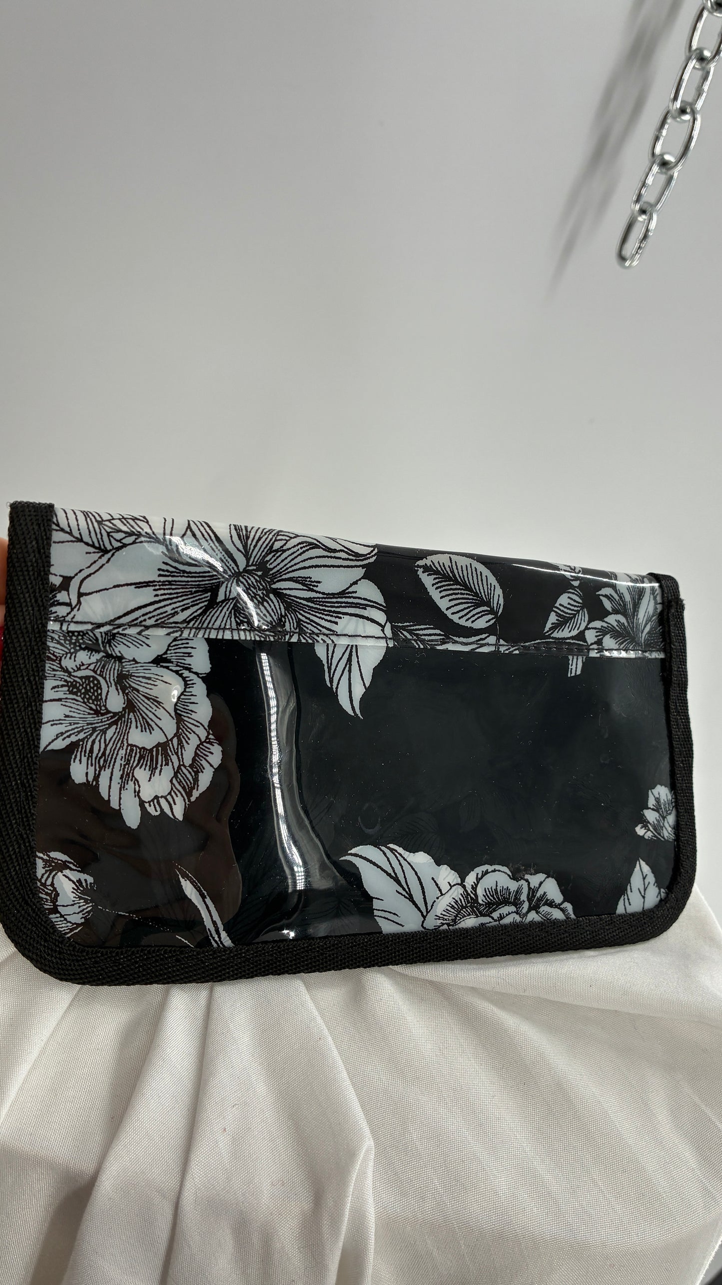 Black and White Floral Sunglasses Case