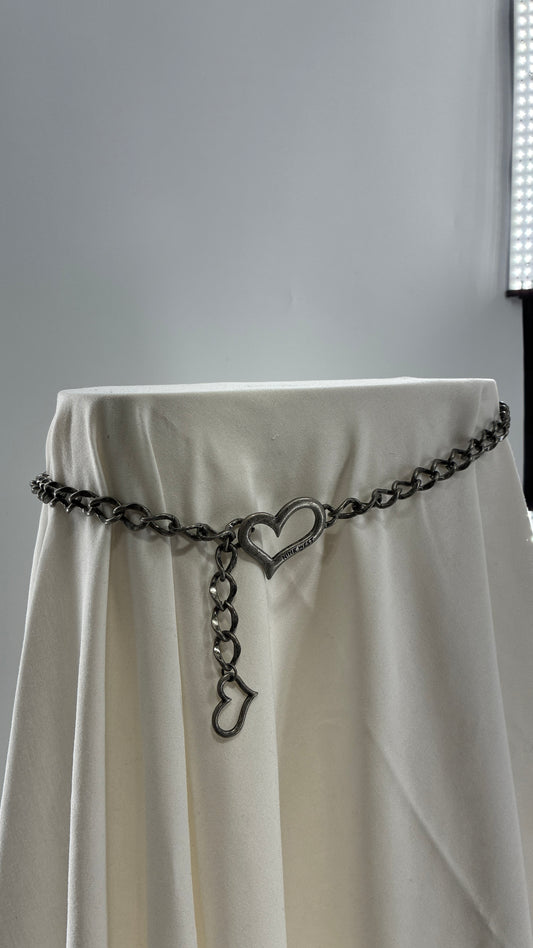 Vintage Nine West Heart Chain Heavy Metal Belt (One Size)