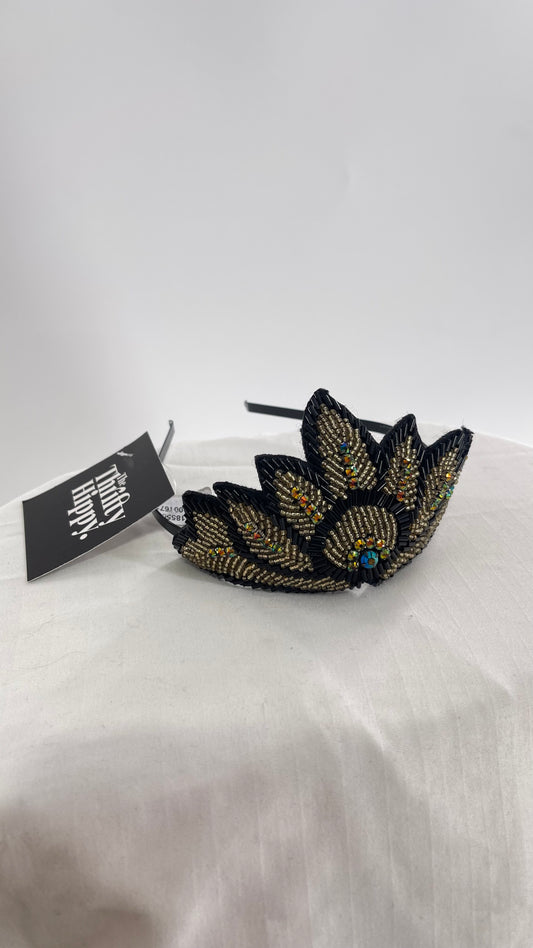 Free People Black Swan Beaded Headpiece
