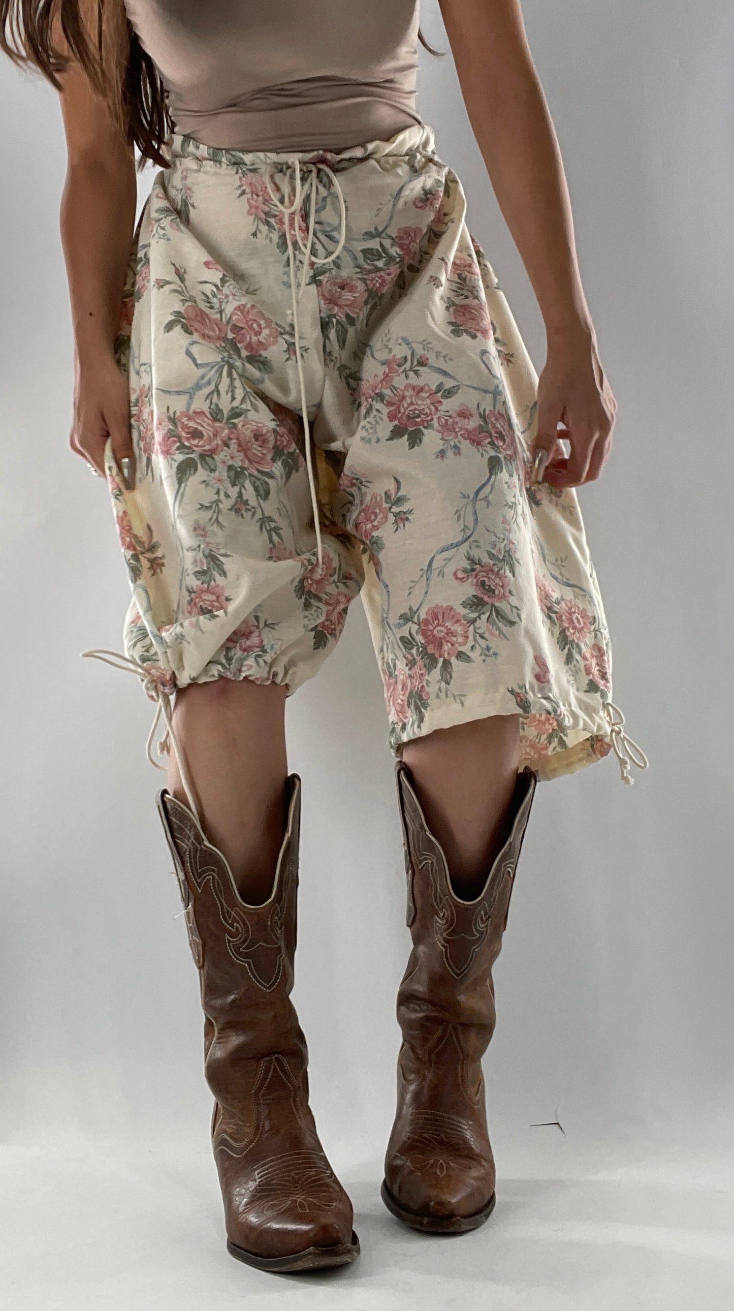 Custom Vintage Cottage Short/Capri Oversized or Cinched (One Size)