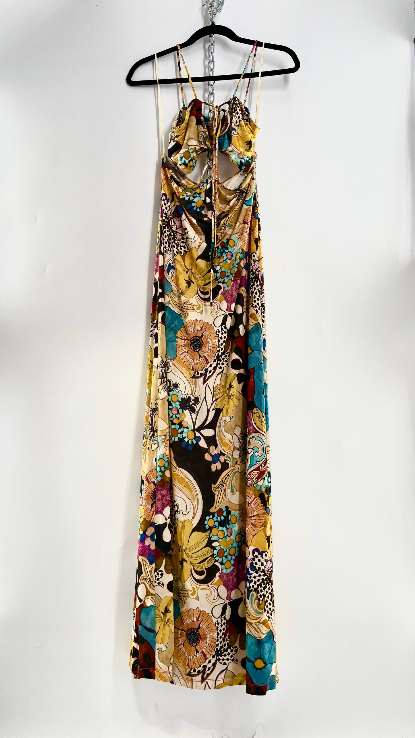 ALEXIS Cassandra Cut Out, Graphic Florals Maxi Dress (XS)