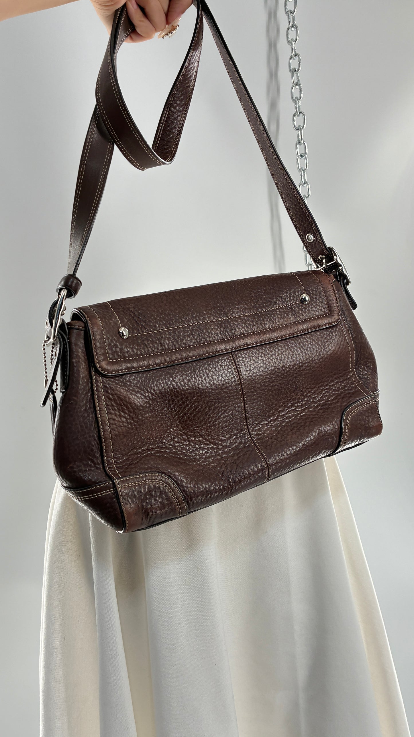 Vintage COACH Hamilton Brown Leather Crossbody