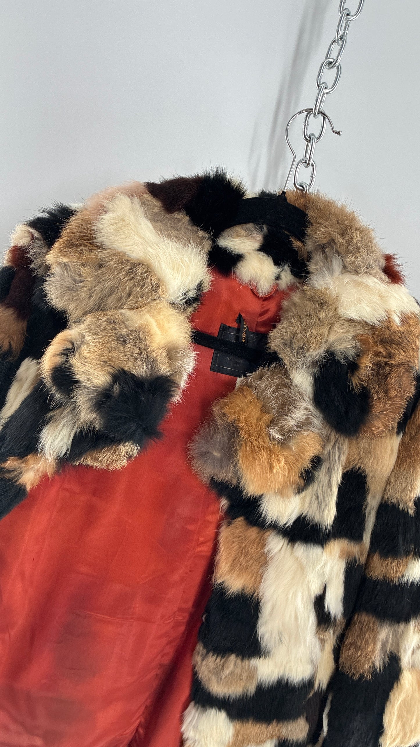 Vintage 1970s FURMOSTE Genuine French Rabbit Fur Patchwork Jacket (7/8)