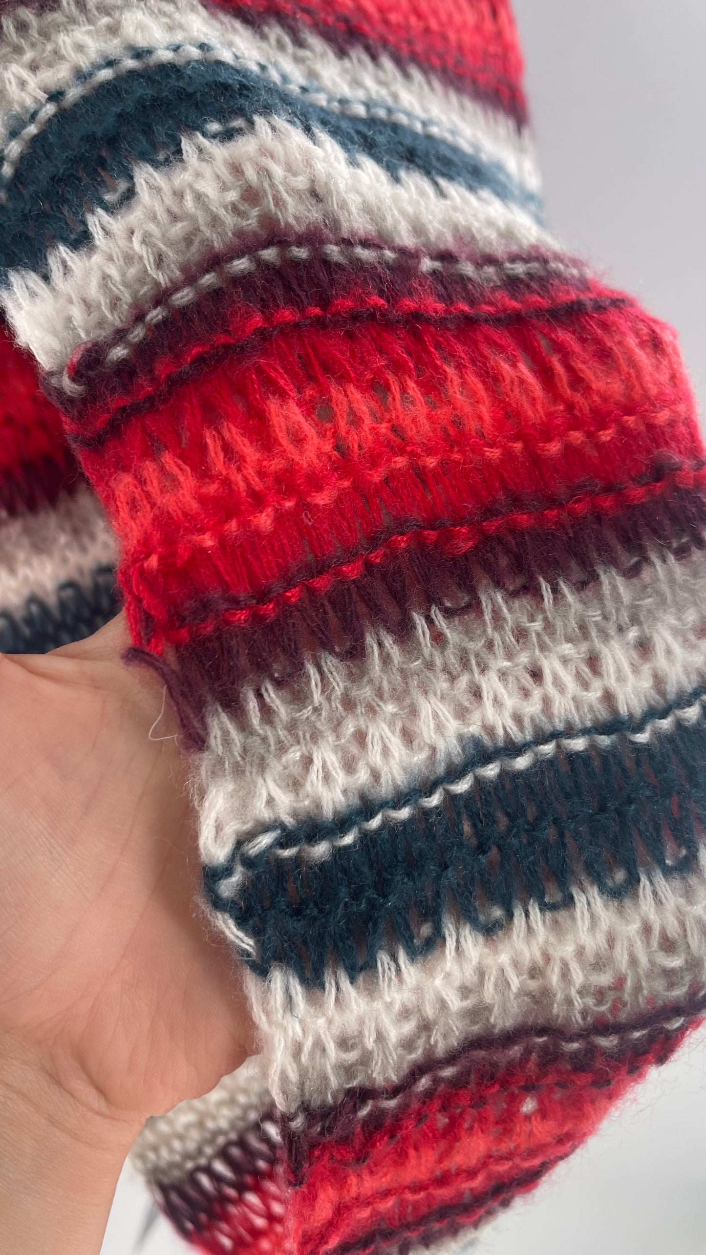 Open Knit Scarf Gray Tones