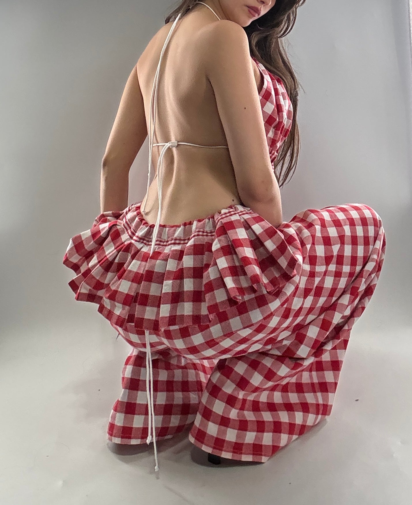 Vintage Handmade Picnic Red/White Gingham Two Piece Set (XS-L)