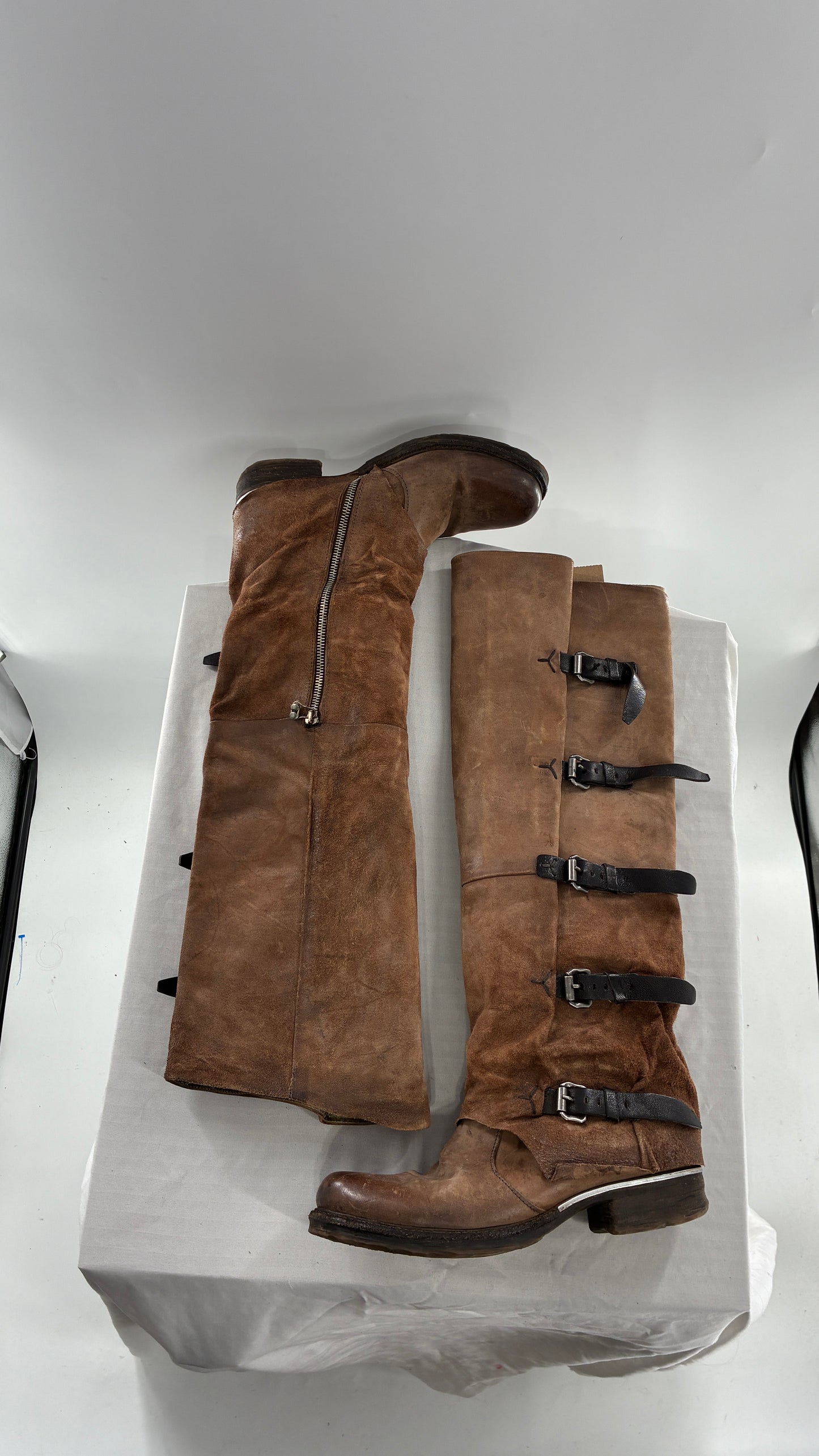 Tatum Over the Knee AS98 Distressed Worn Boots (41)