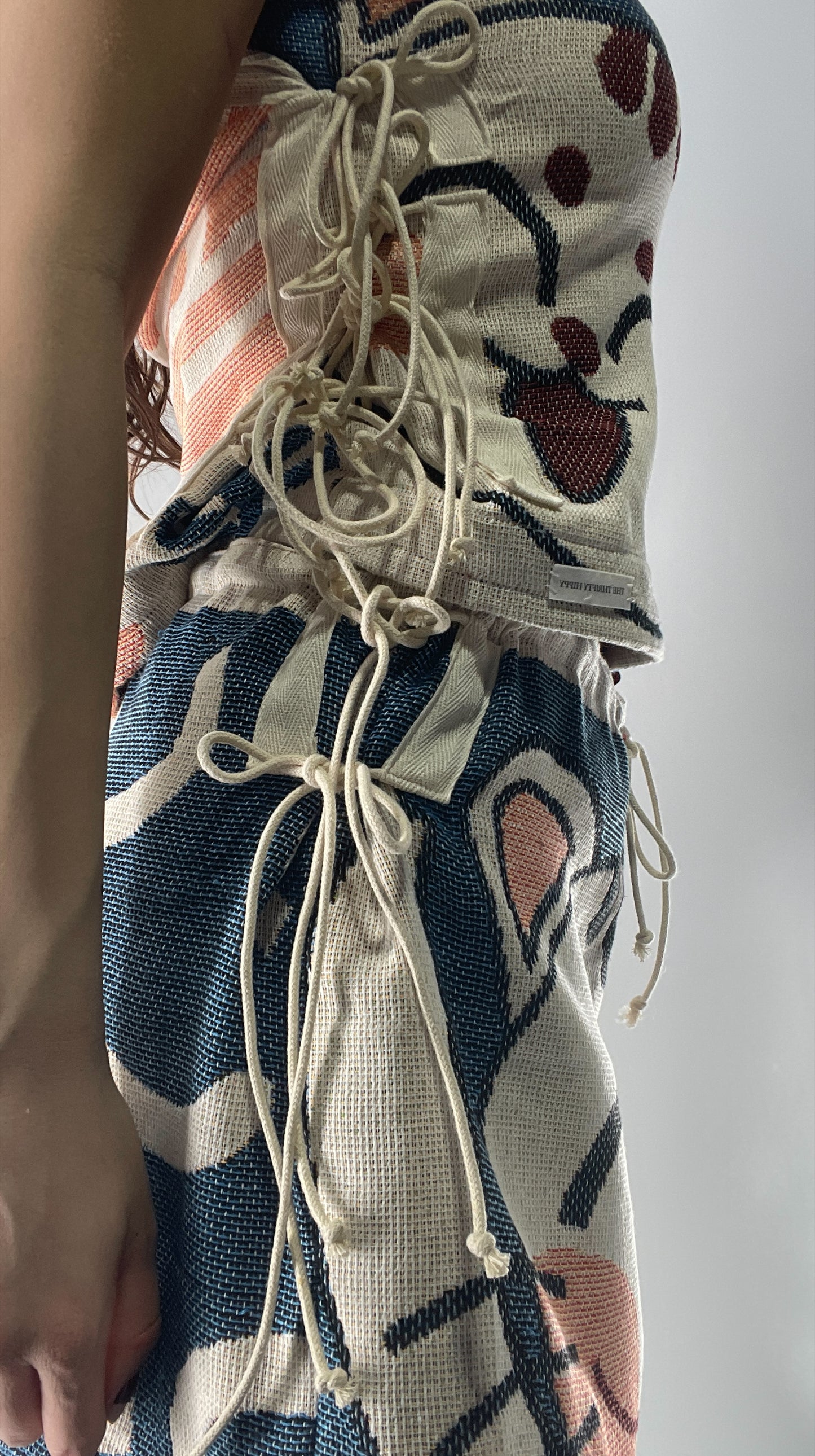 Vintage Tapestry Kitty 2pc Set with Adjustable Corseted Top and Adjustable Corseted Micro Skirt (S-L)