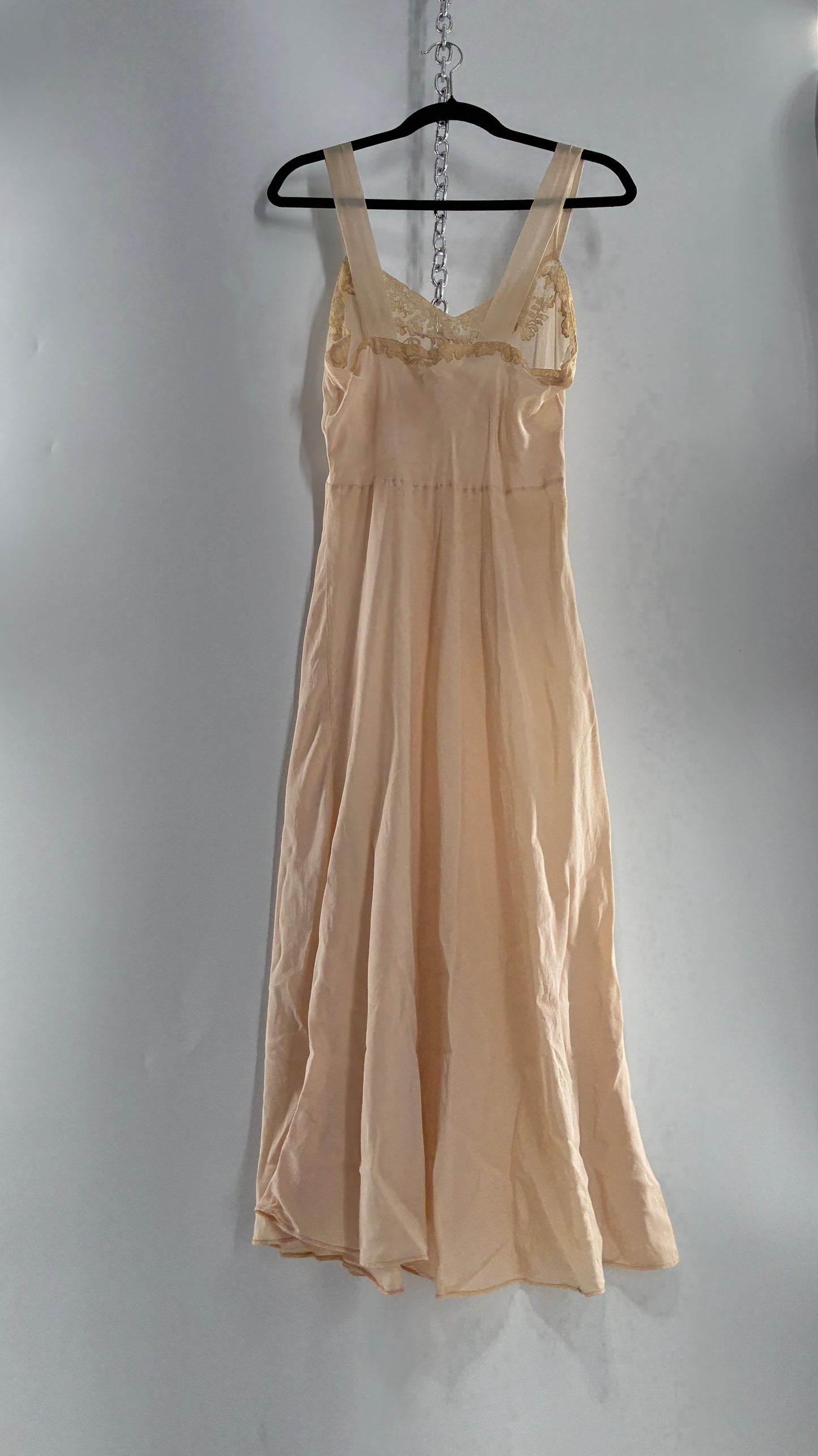 Vintage 1950s Handmade French Silk Nightgown Style Dress