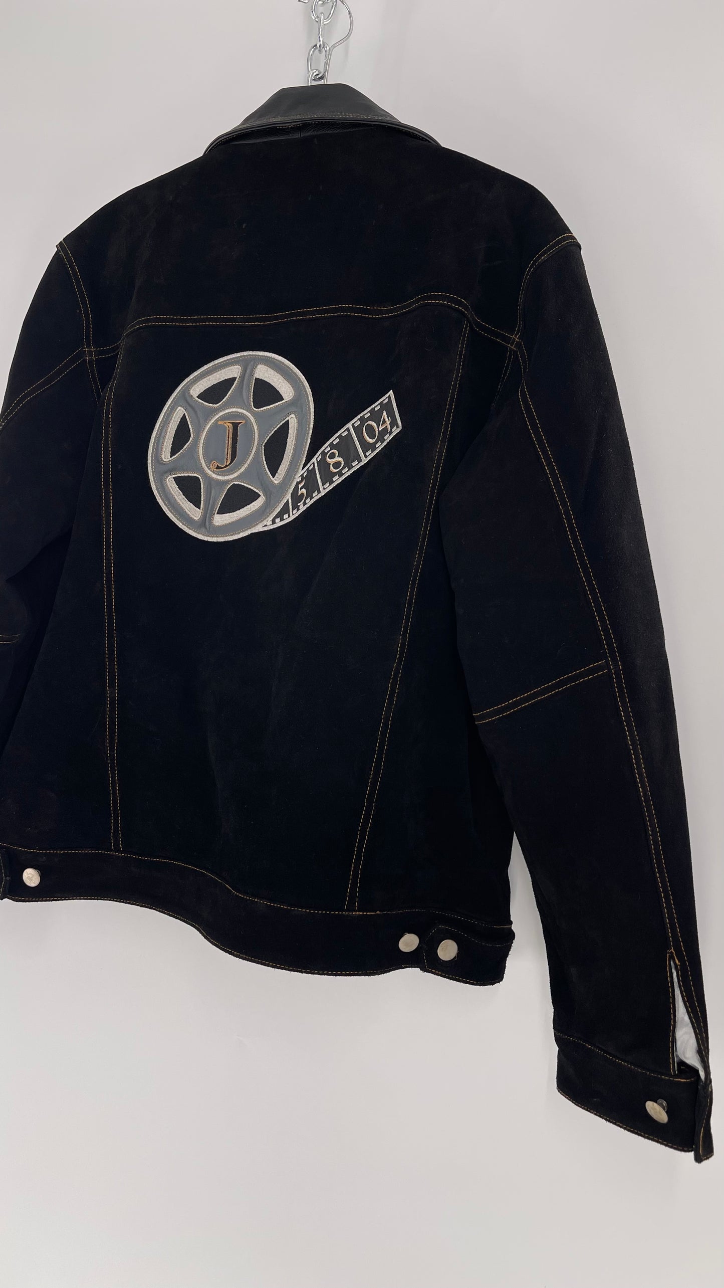 Vintage Extreme Black Suede Heavy Duty Cinematic Jacket (Medium)