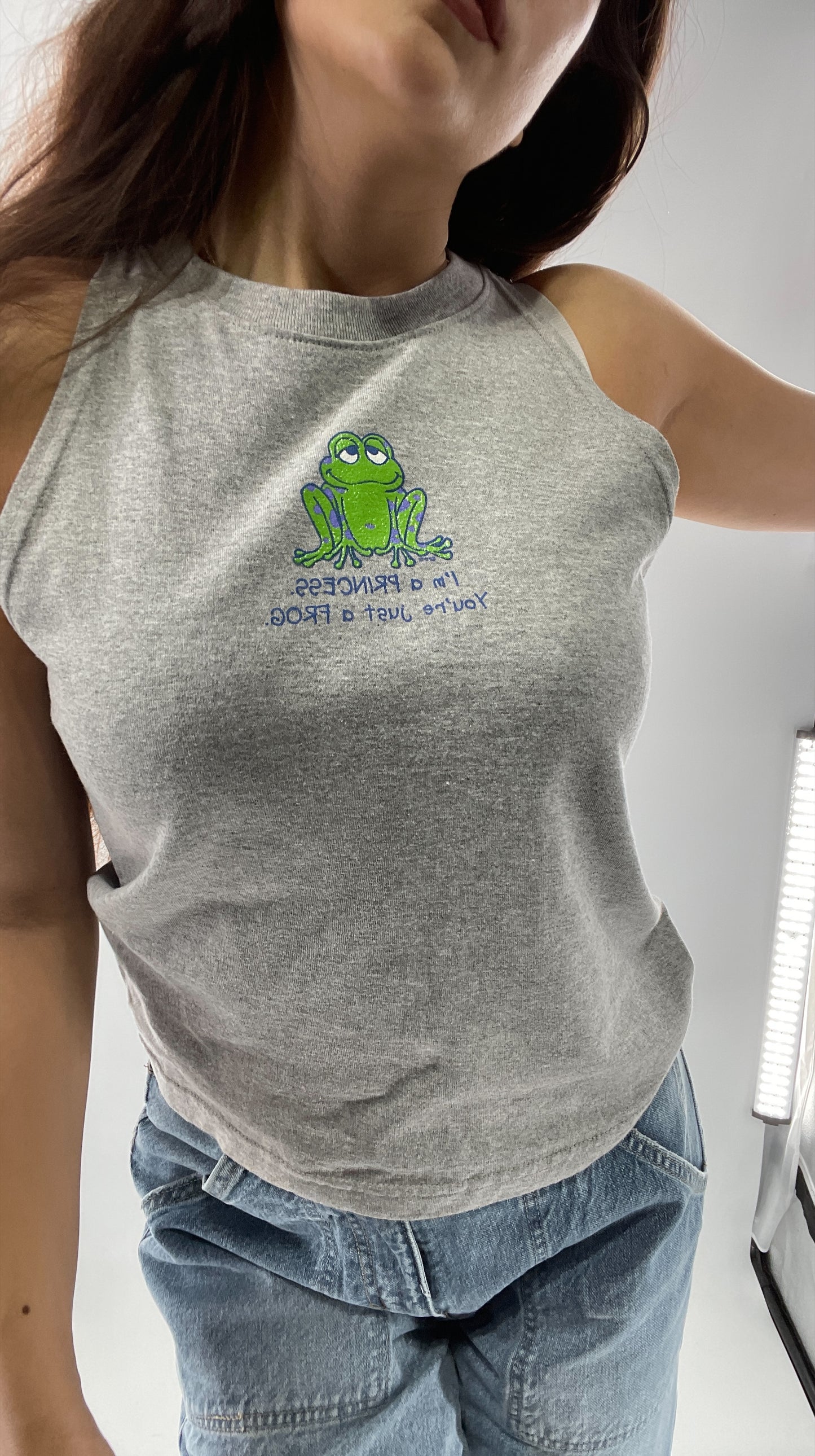 Deadstock Vintage Cropped Tank “I’m a Princess. You’re just a frog”
