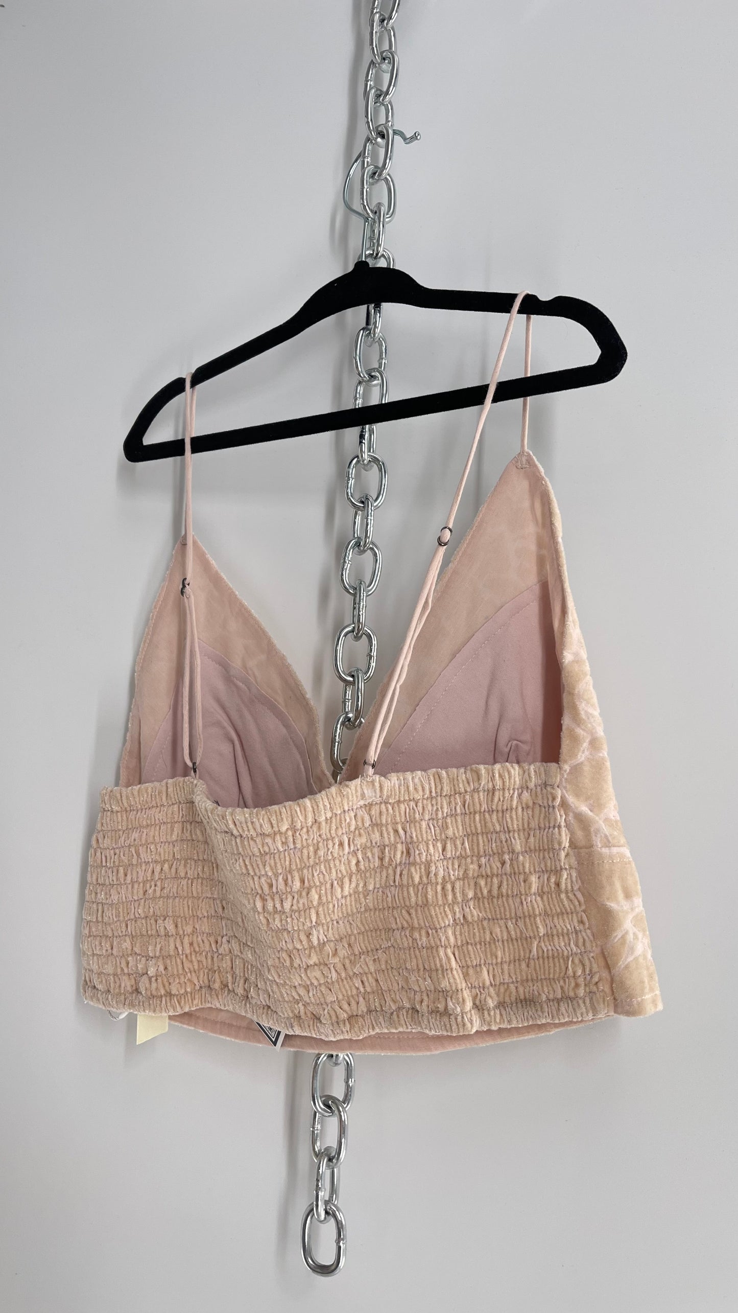 Free People Velvet Giraffe Texture Print Bralette Pink (Medium)