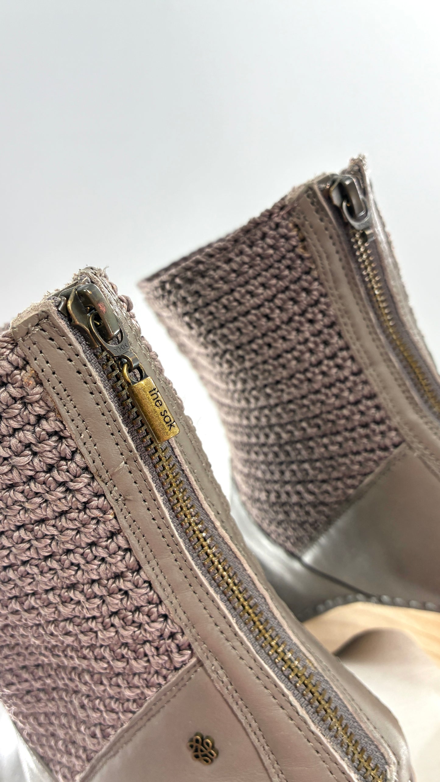 THE SAK Crochet and Leather Wooden Clog Boots (7)