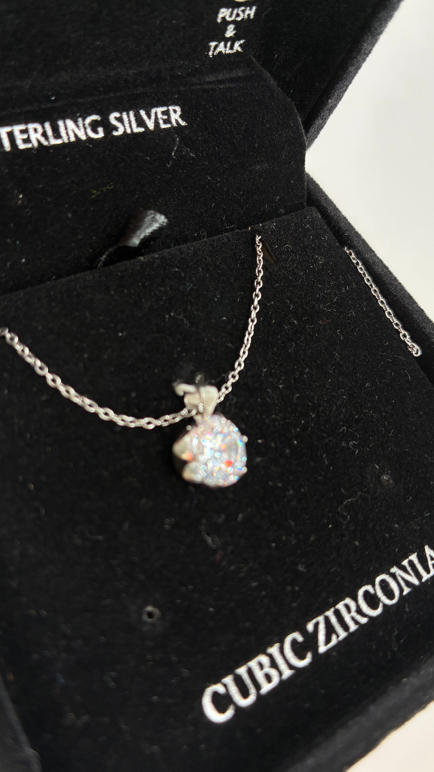 Gianni Bernini Sterling Silver Cubic Zirconia Pendant Necklace in Box