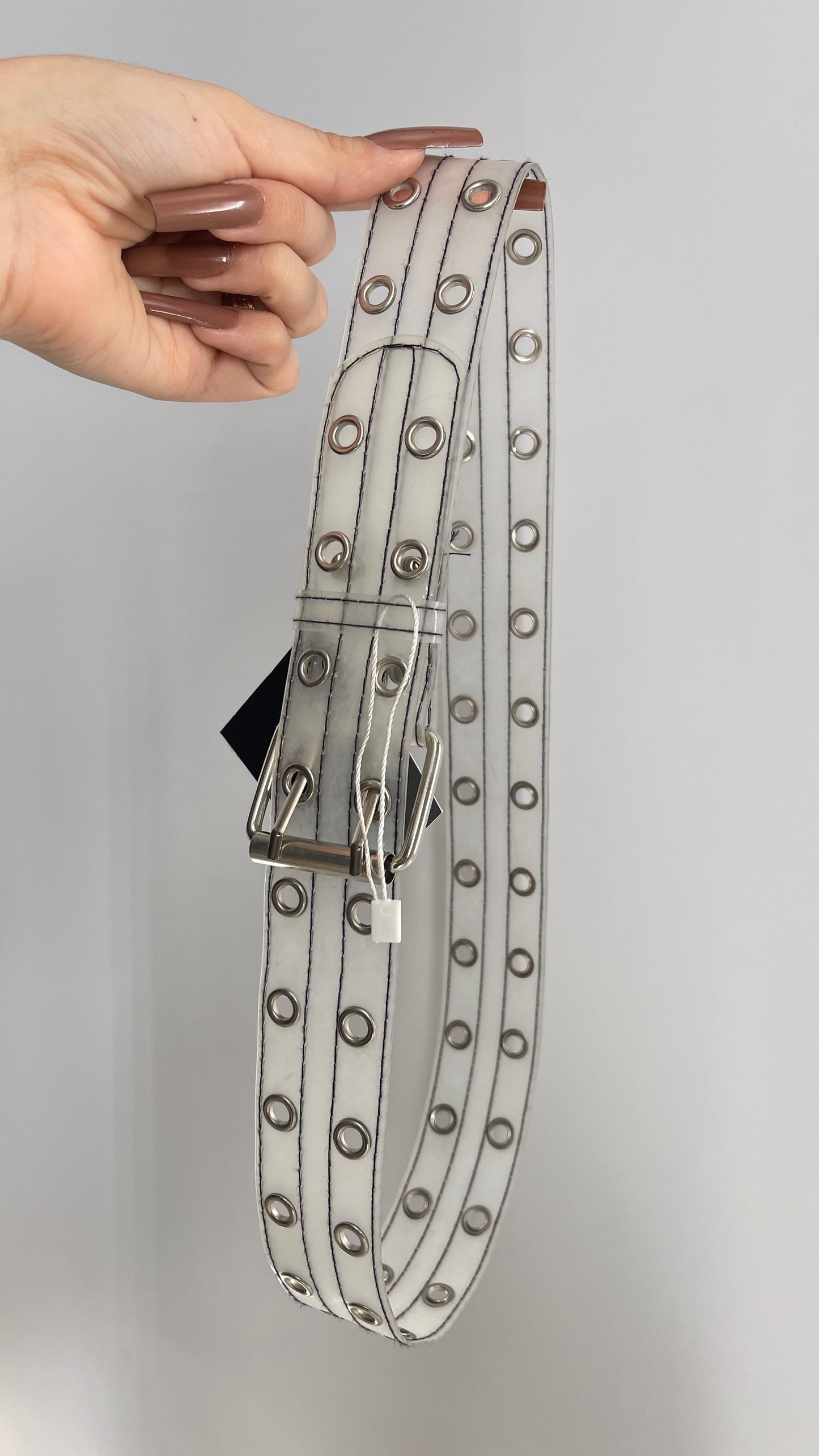 Vintage Transparent Grommet Belt (Small)