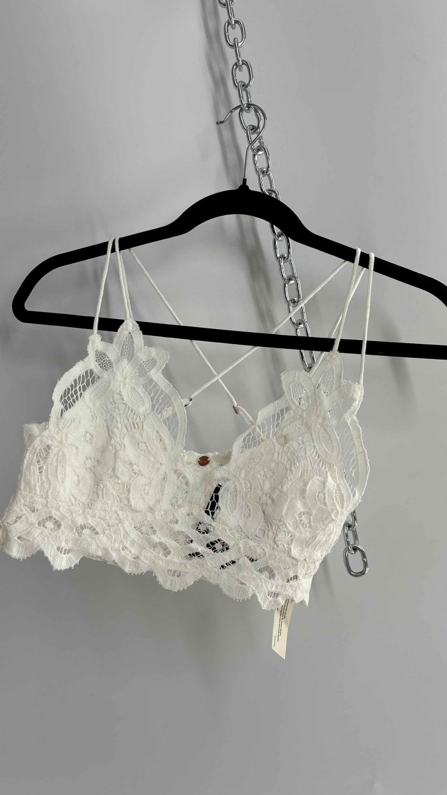 Free People Adella White Lace Bralette (Small)