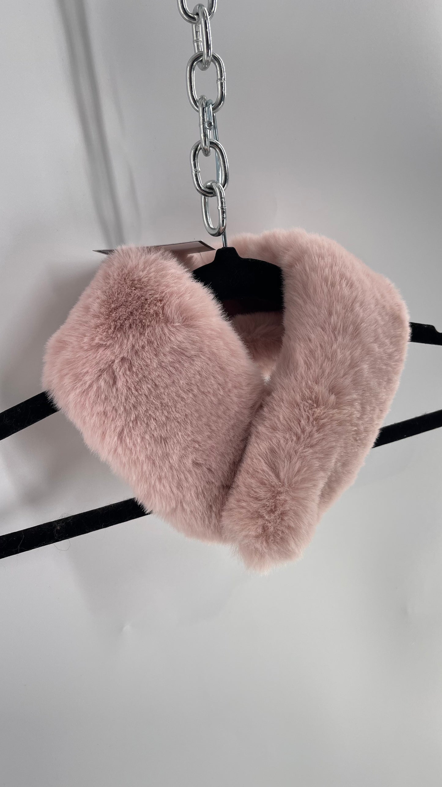 Muted Pink Fur Collar/Neck Warmer with Velvet Lining