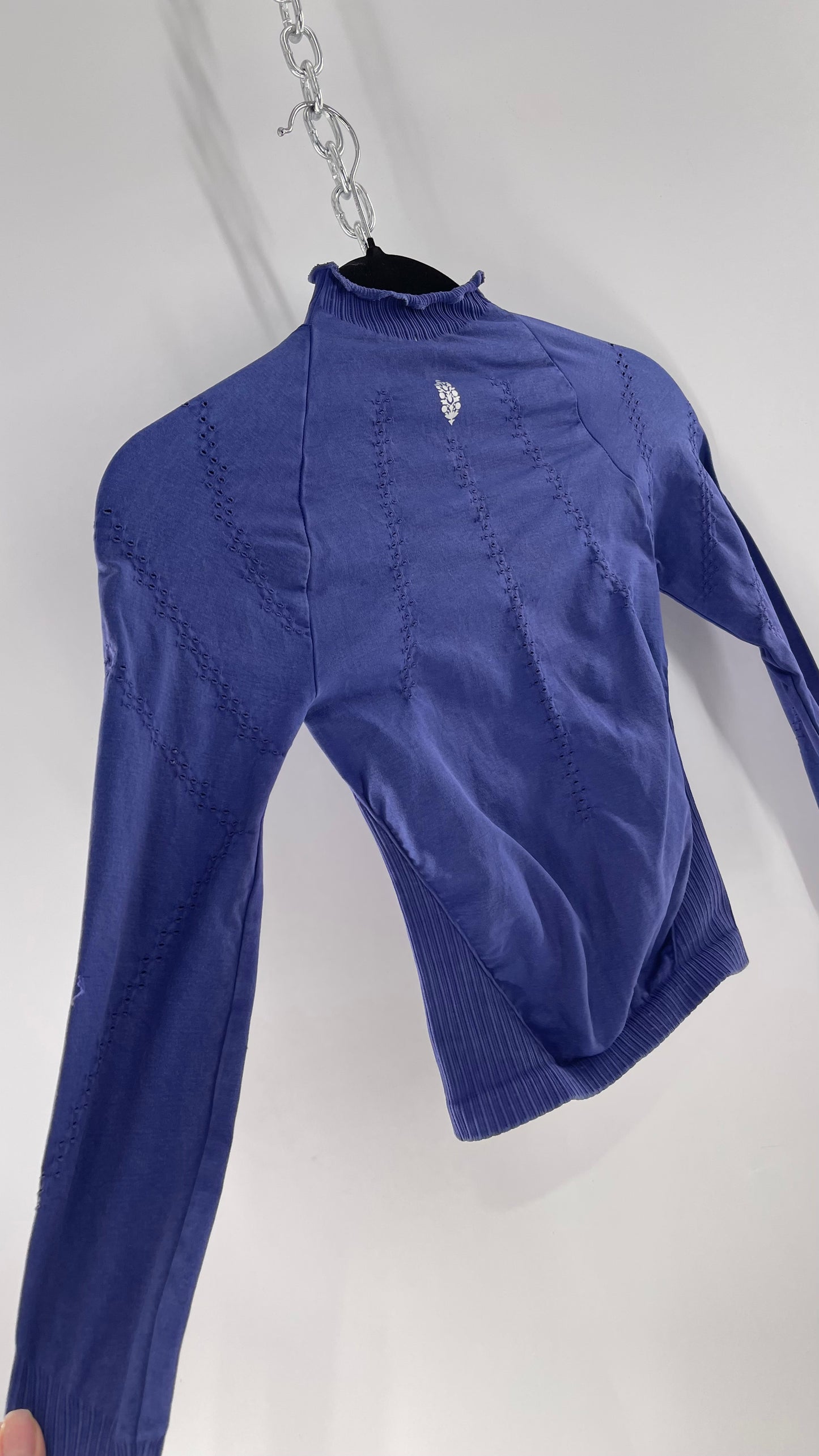 Free People Movement Spandex Perforated Purple Skim Top (XS/S)