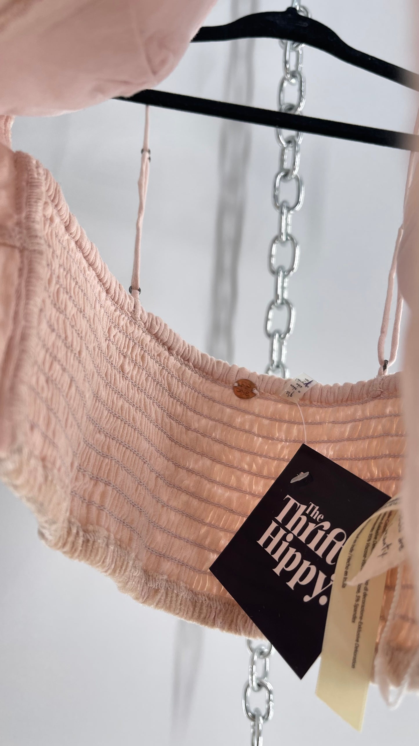 Free People Velvet Giraffe Texture Print Bralette Pink (Small)