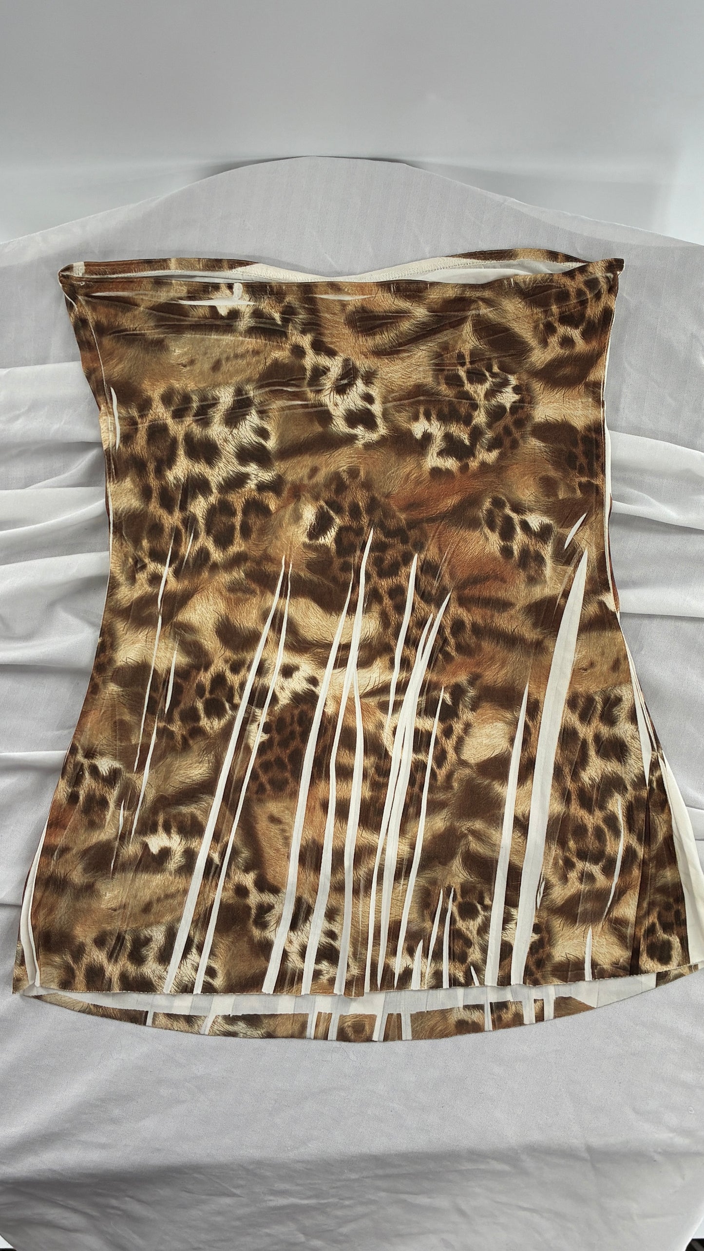 Vintage JL♥️ 1990s Animal Printed Graphic Tube Top (Medium)