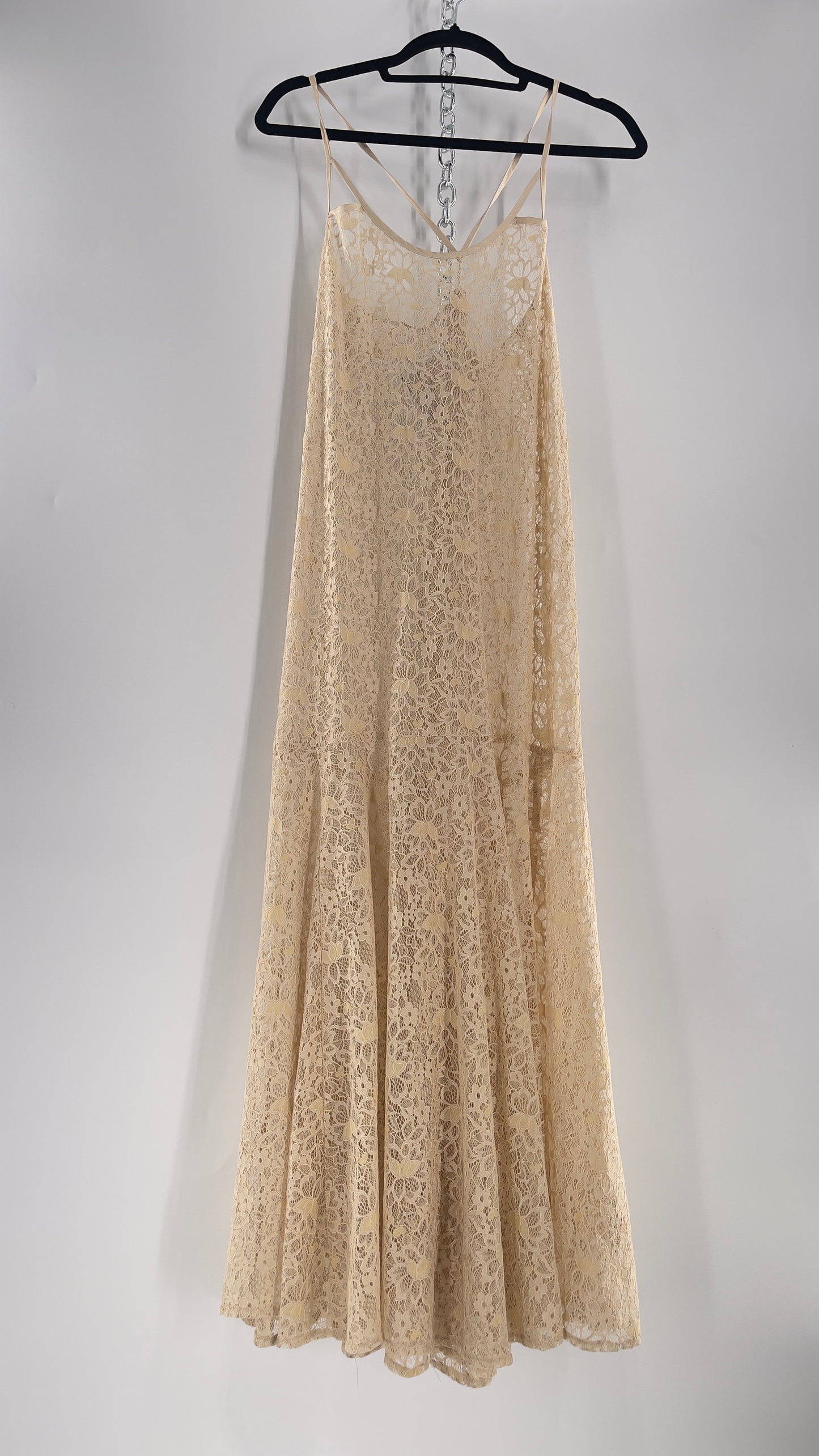 Intimately Free People Beige Lace Slip Maxi Dress (XS)