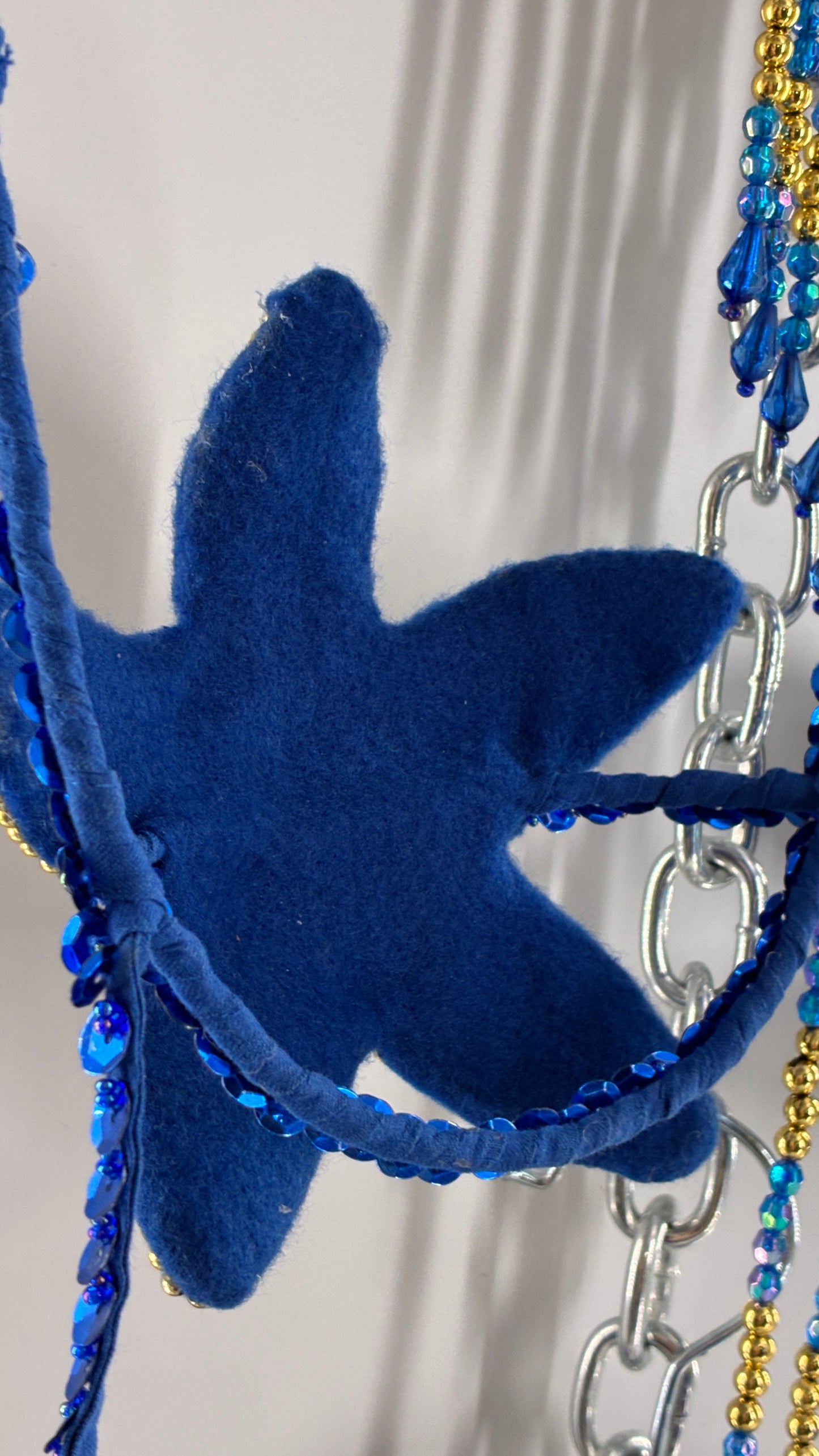 Vintage Royal Blue and Gold Beaded Belly Dancing Set