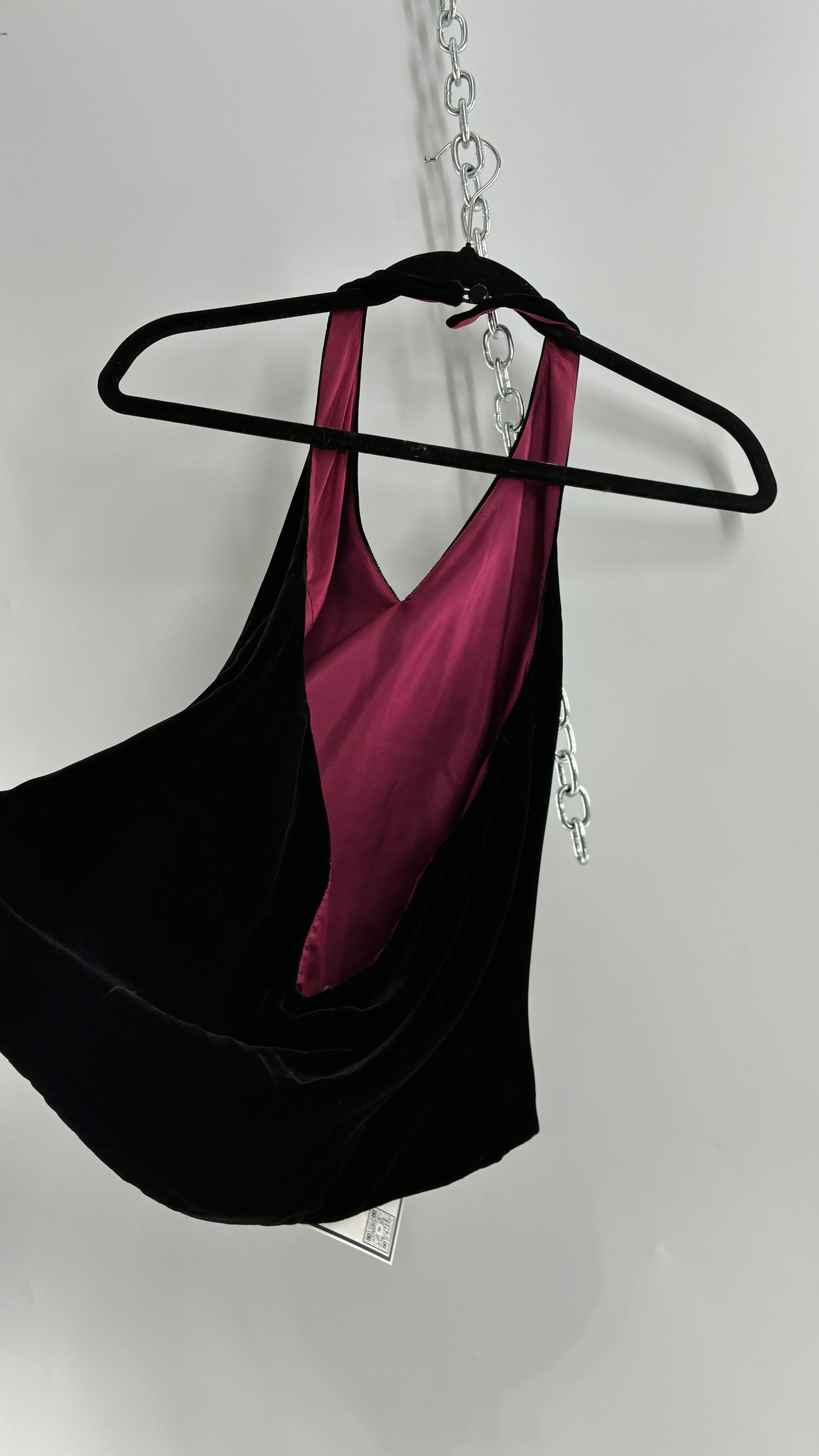 ANN TAYLOR Petite Black Velvet Low Back Tailored Cropped Halter (8P)