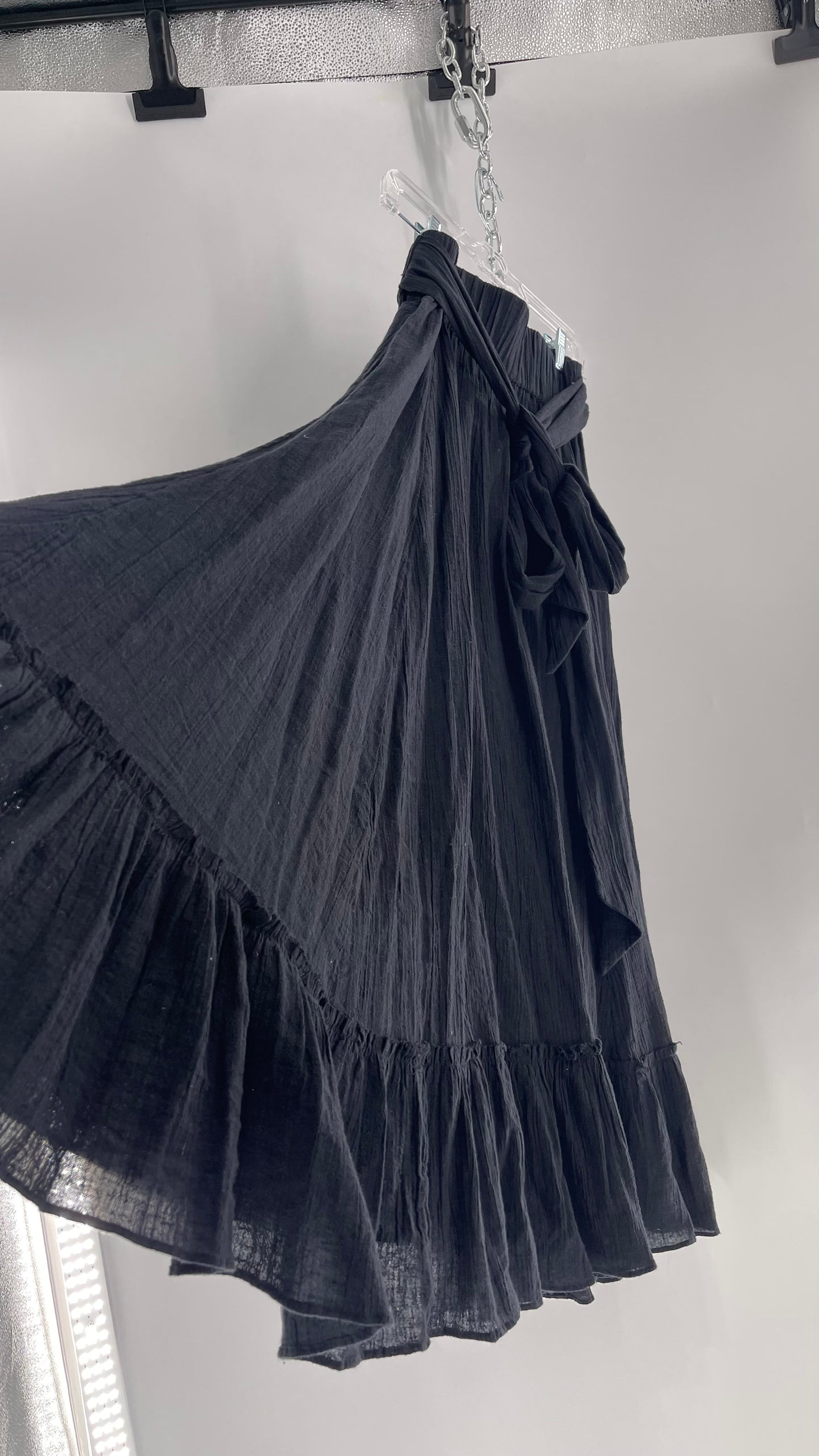 Free People Black Floor Length Skirt (Medium)