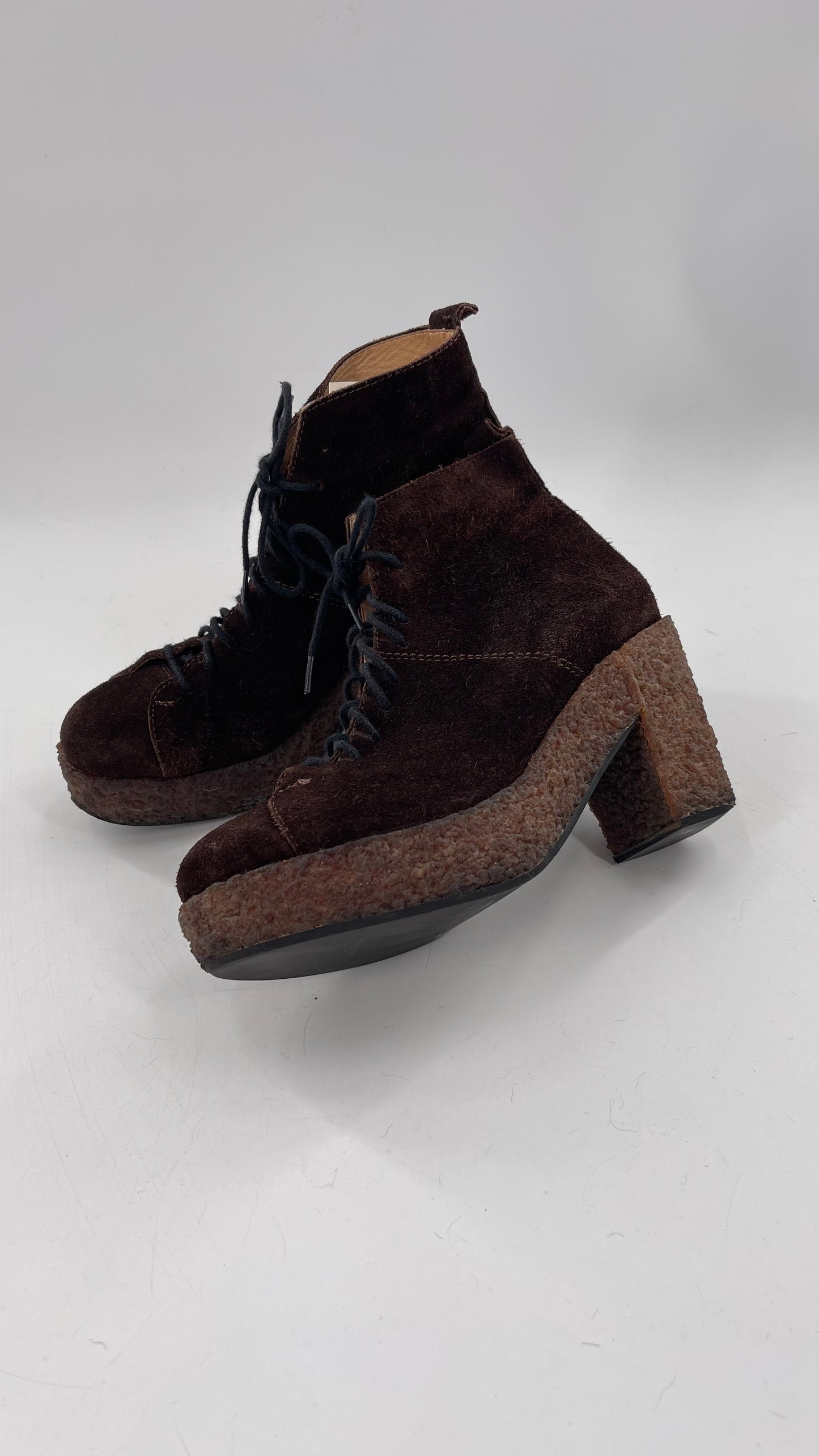 Vintage Amish Brown Lace Up Suede Boots - Apparently Size 7-71/2