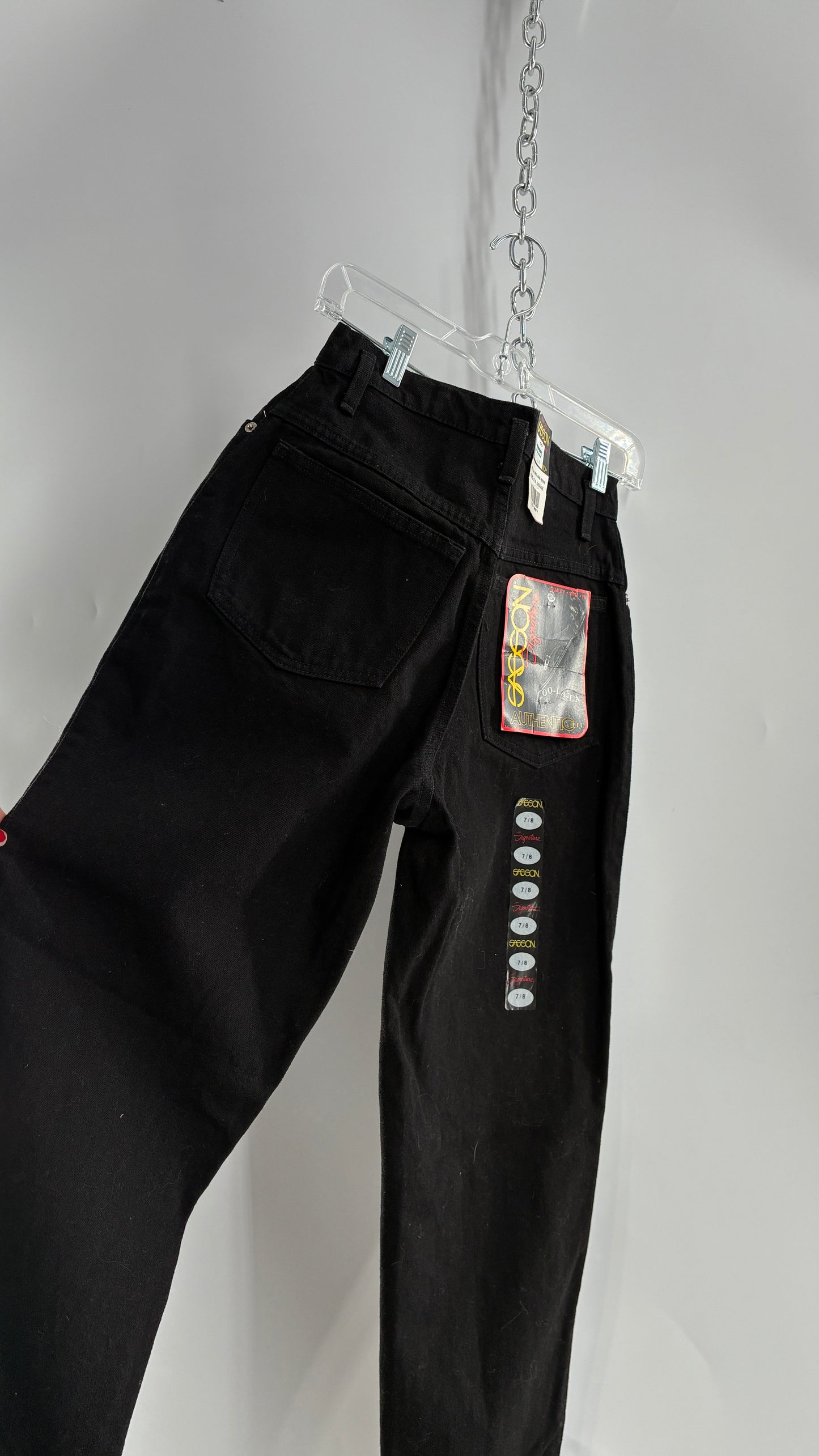 Deadstock Vintage 1980s SASSON Black High Waisted Mom Jean (7/8)