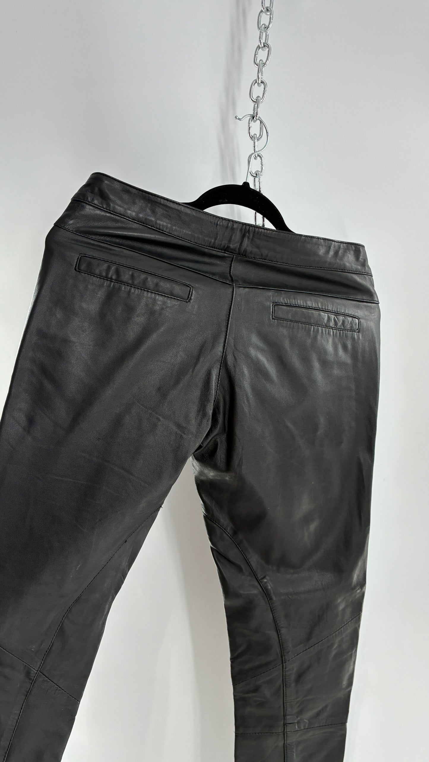 ASOS Low Rise Genuine Leather Patchwork Style Motorcycle Pants (6)