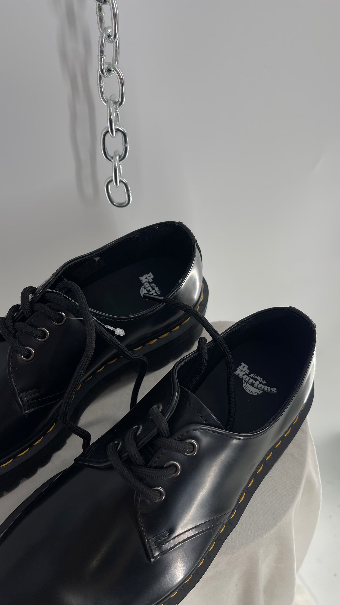 Dr.Martens Black Patent 1461 Quad li Leather Platform Oxfords (8.5L, 7.5M)