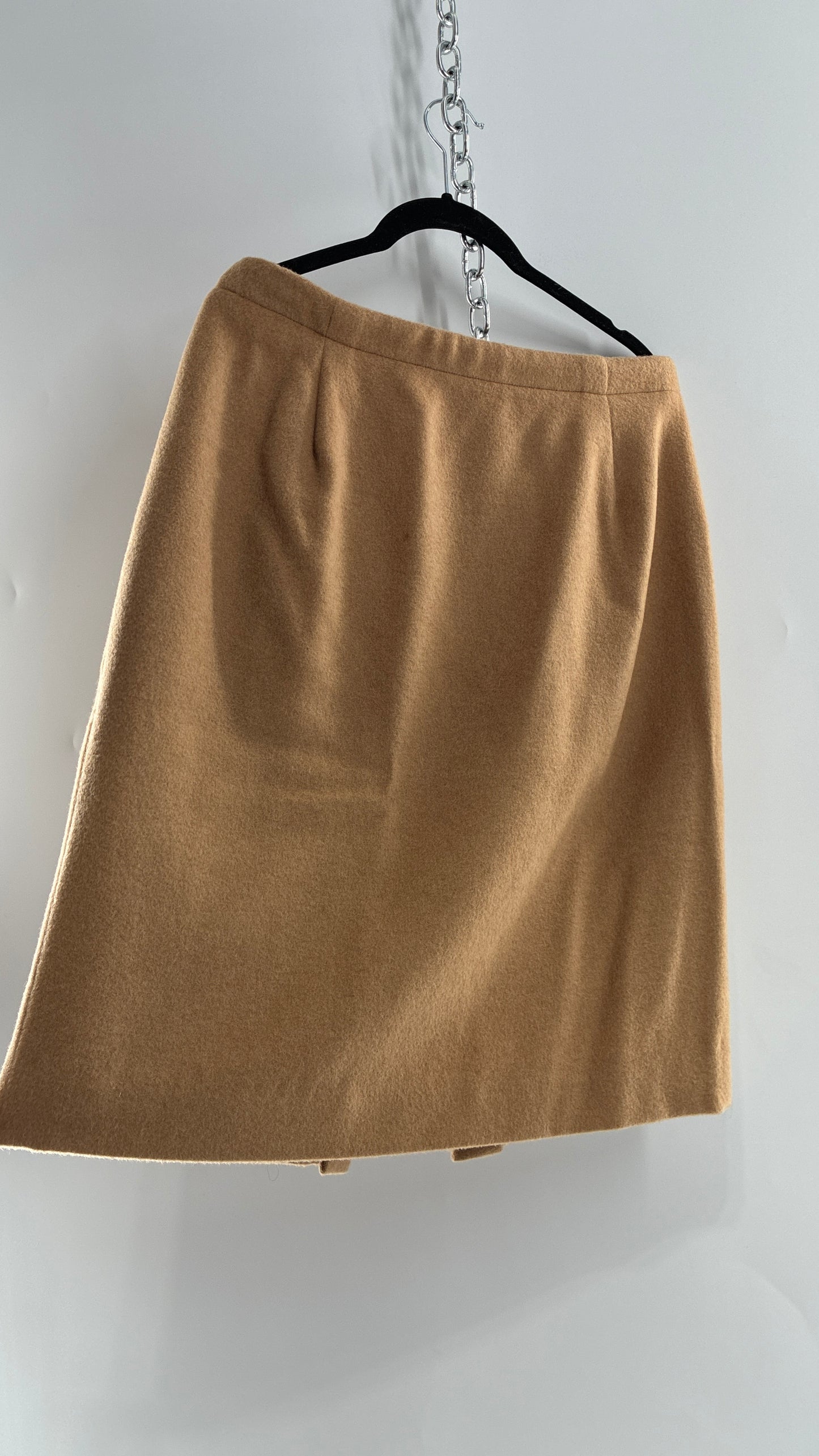 Vintage Brooks Brothers 100% Pure Camelhair Vented Skirt (12)