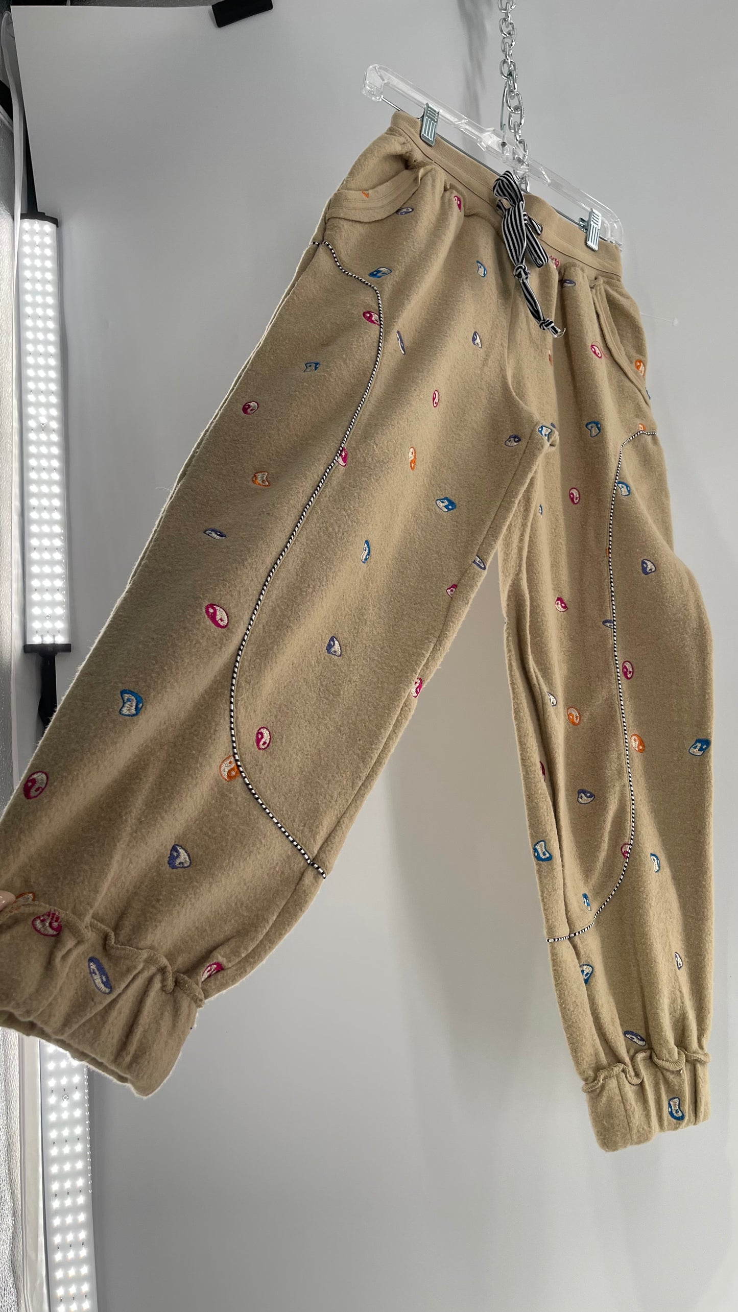 Ying Yang Embroidered Cozy Loungewear Jogger (Extra Small)