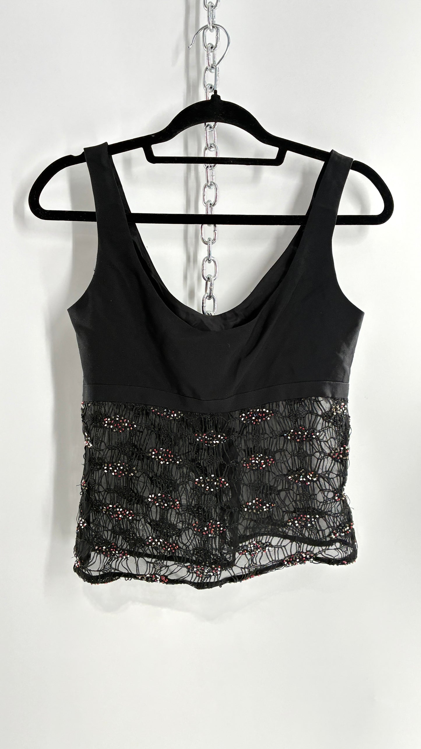 Vintage MULTI by Bree Linen Bust, Webbed Mesh Bodice Sleeveless with Beaded Details (4)