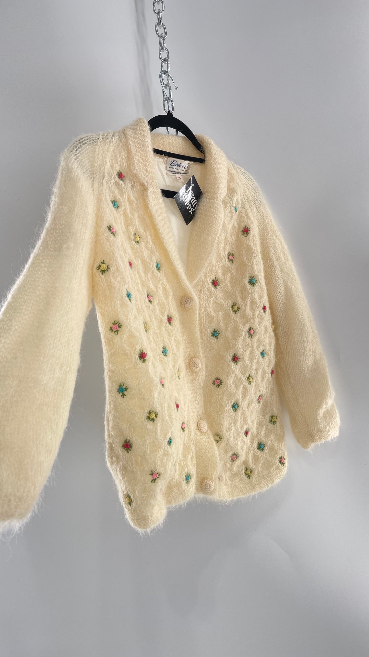Vintage Best & Co Lil Rose, Cream Granny Cardigan (Medium)