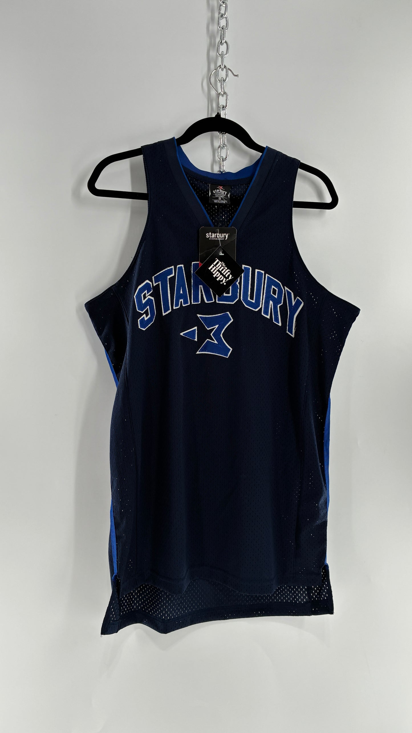 Deadstock Vintage STARBURY Navy Blue Jersey with Tags (Small)